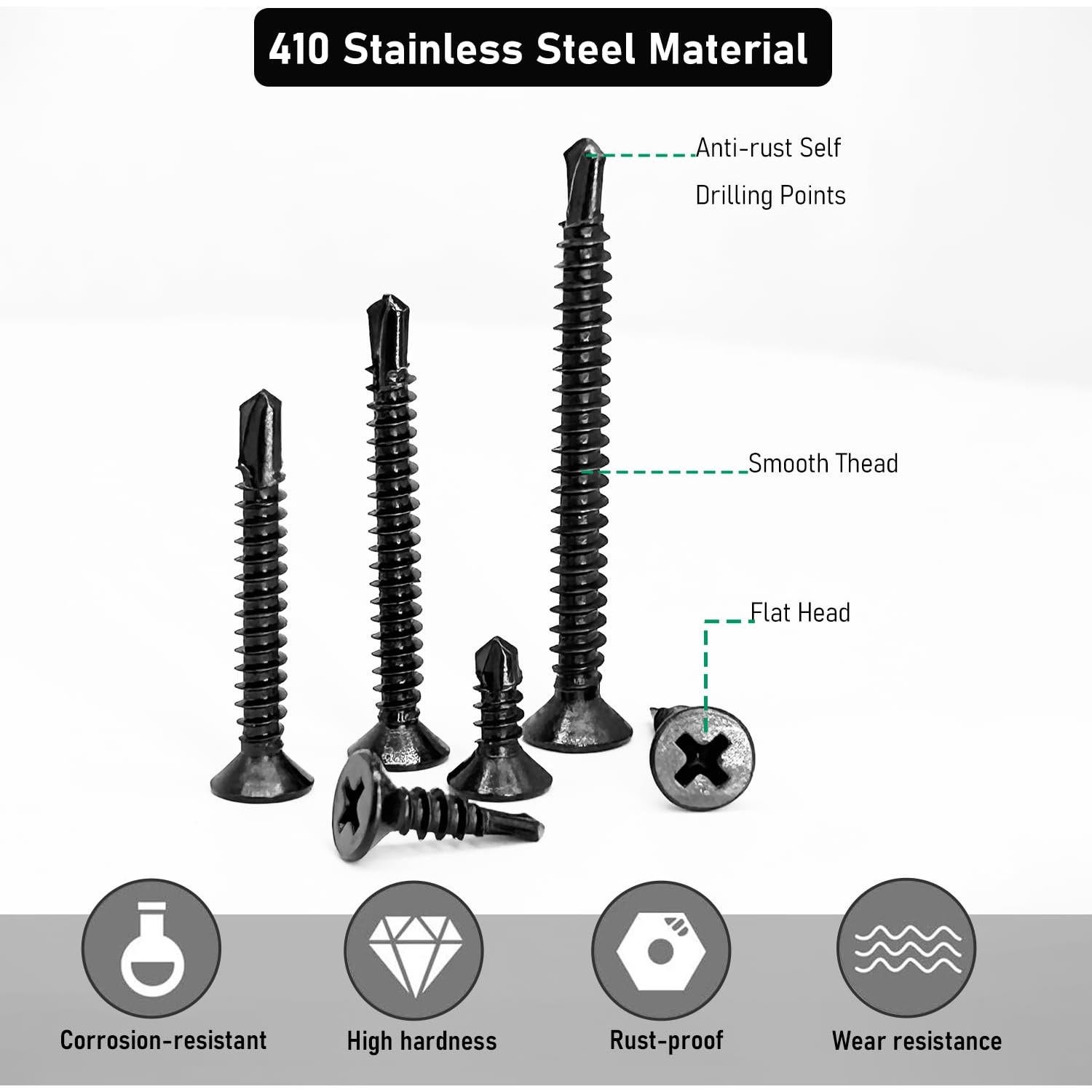 Kit de Tornillos Autorroscantes SIAOKL 525 Piezas Acero Inoxidable