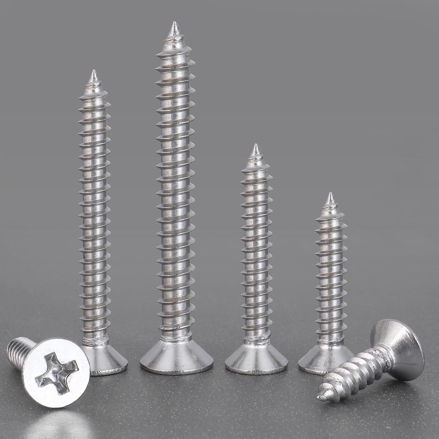 Kit de Tornillos de Madera VGBUY 210 Piezas Acero Inoxidable