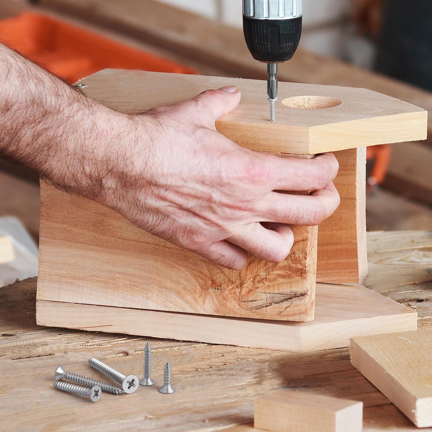 Kit de Tornillos de Madera VGBUY 210 Piezas Acero Inoxidable