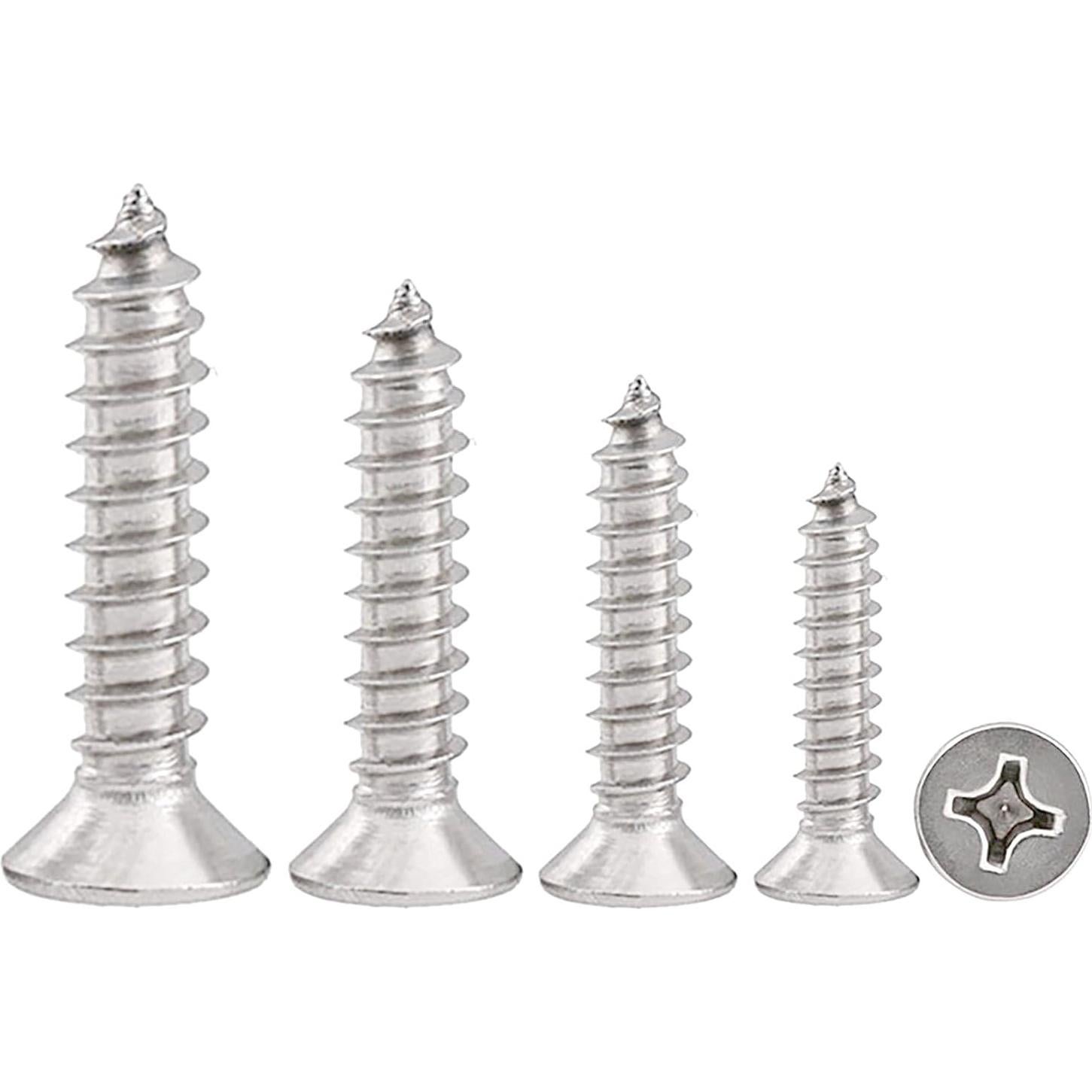 Juego de Tornillos Autoperforantes YIKANGHENG 200 Pcs Acero Inoxidable 304