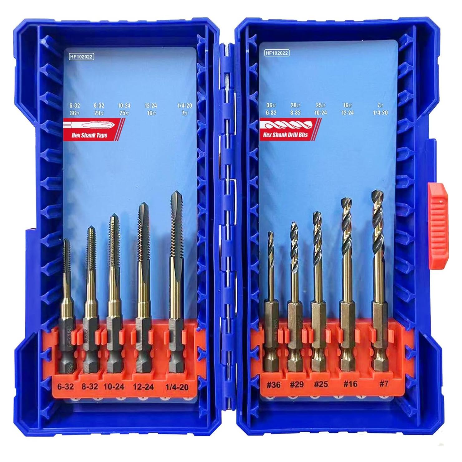 Juego de Brocas y Machos de Rosca Hexagonales 10 Piezas HighFire