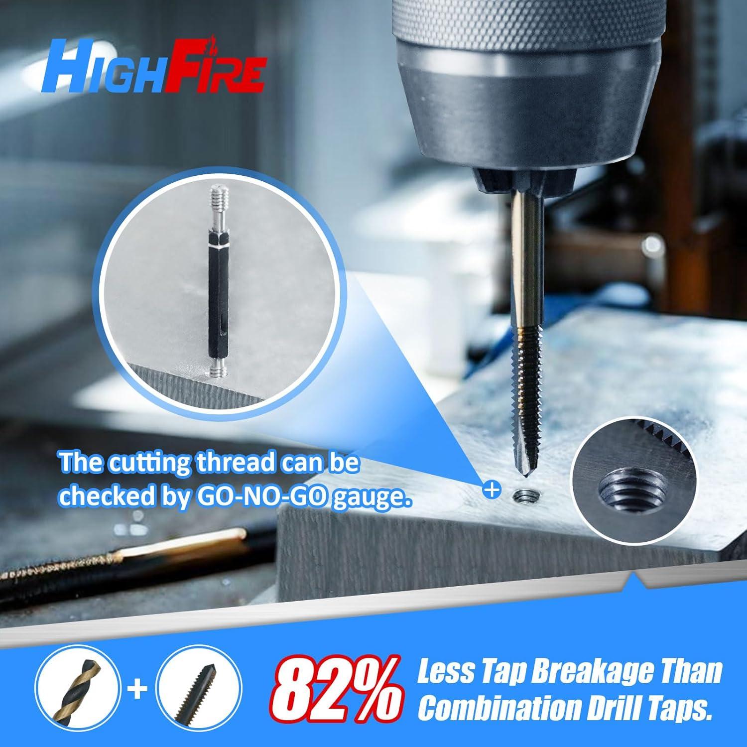 Juego de Brocas y Machos de Rosca Hexagonales 10 Piezas HighFire