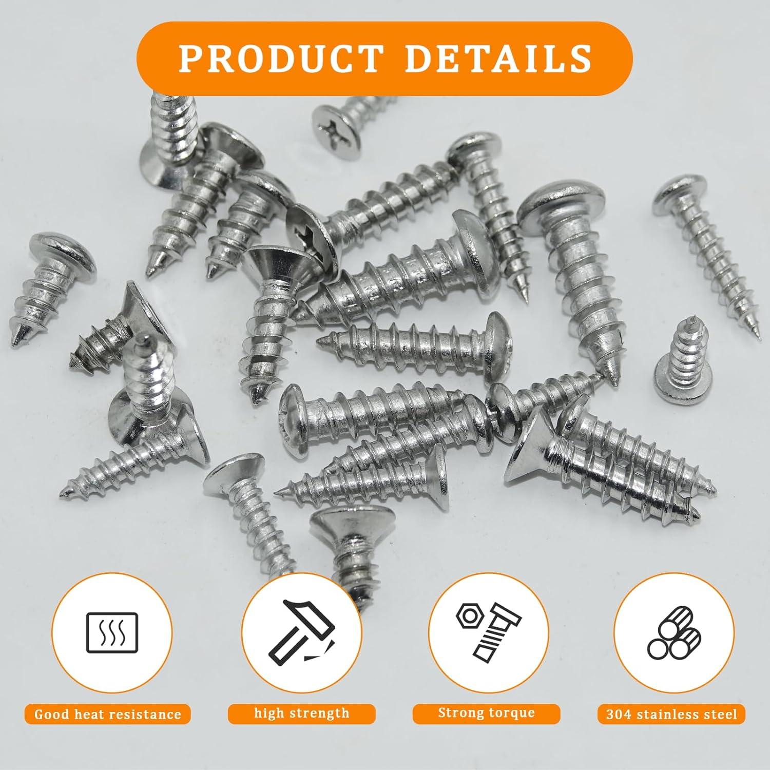 Juego de 435 Tornillos Autoperforantes Acero Inoxidable 304 M3-M6