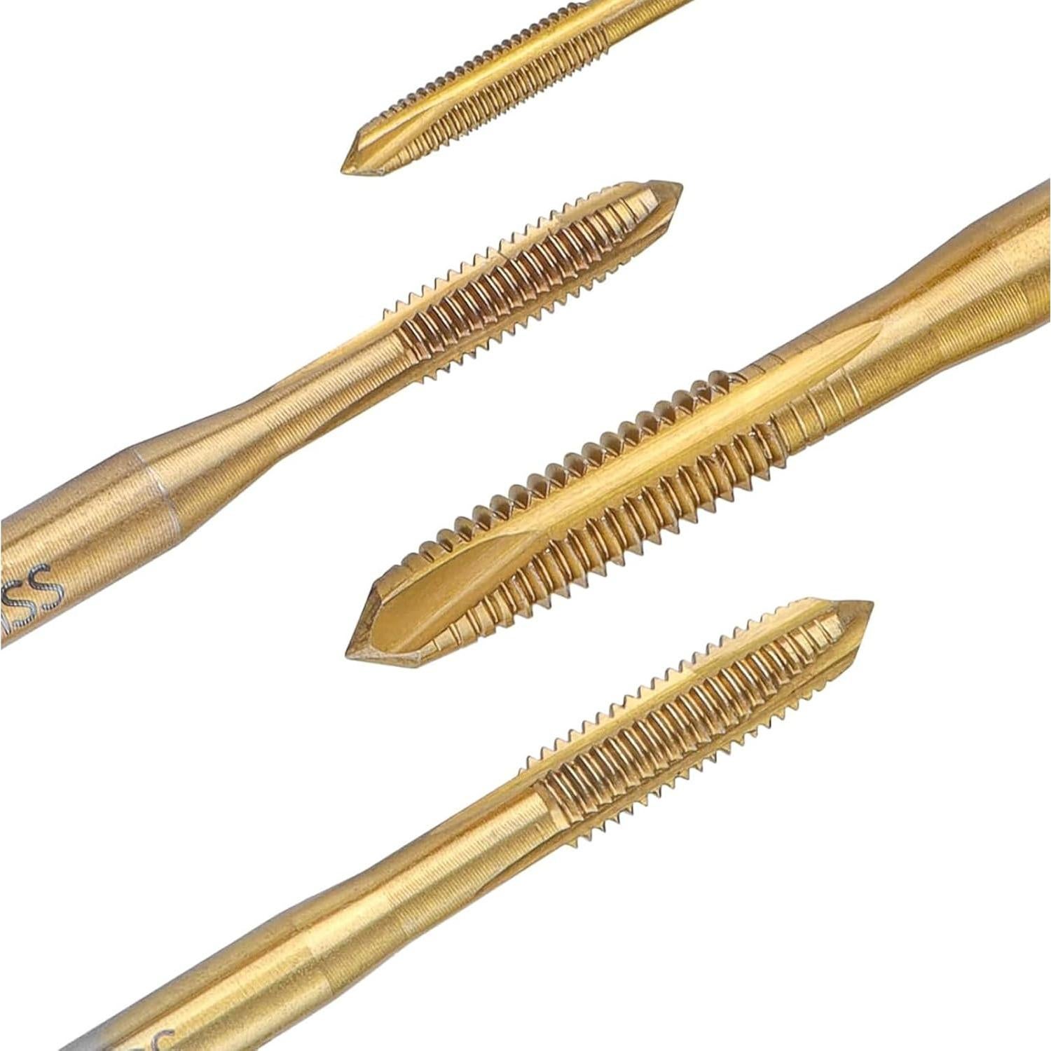 Juego de 7 brocas de rosca M2 a M6 HSS con recubrimiento de titanio