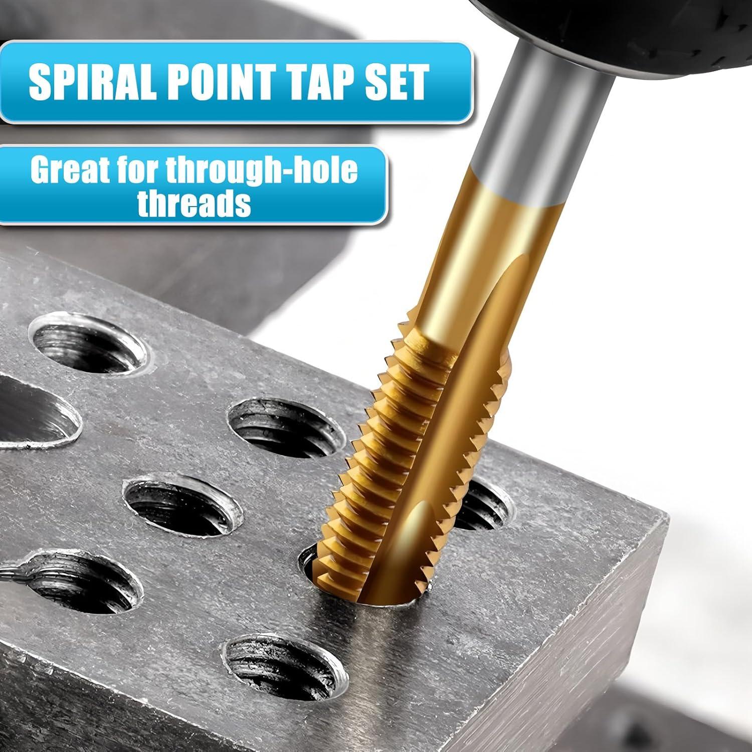 Juego de 7 brocas de rosca M2 a M6 HSS con recubrimiento de titanio