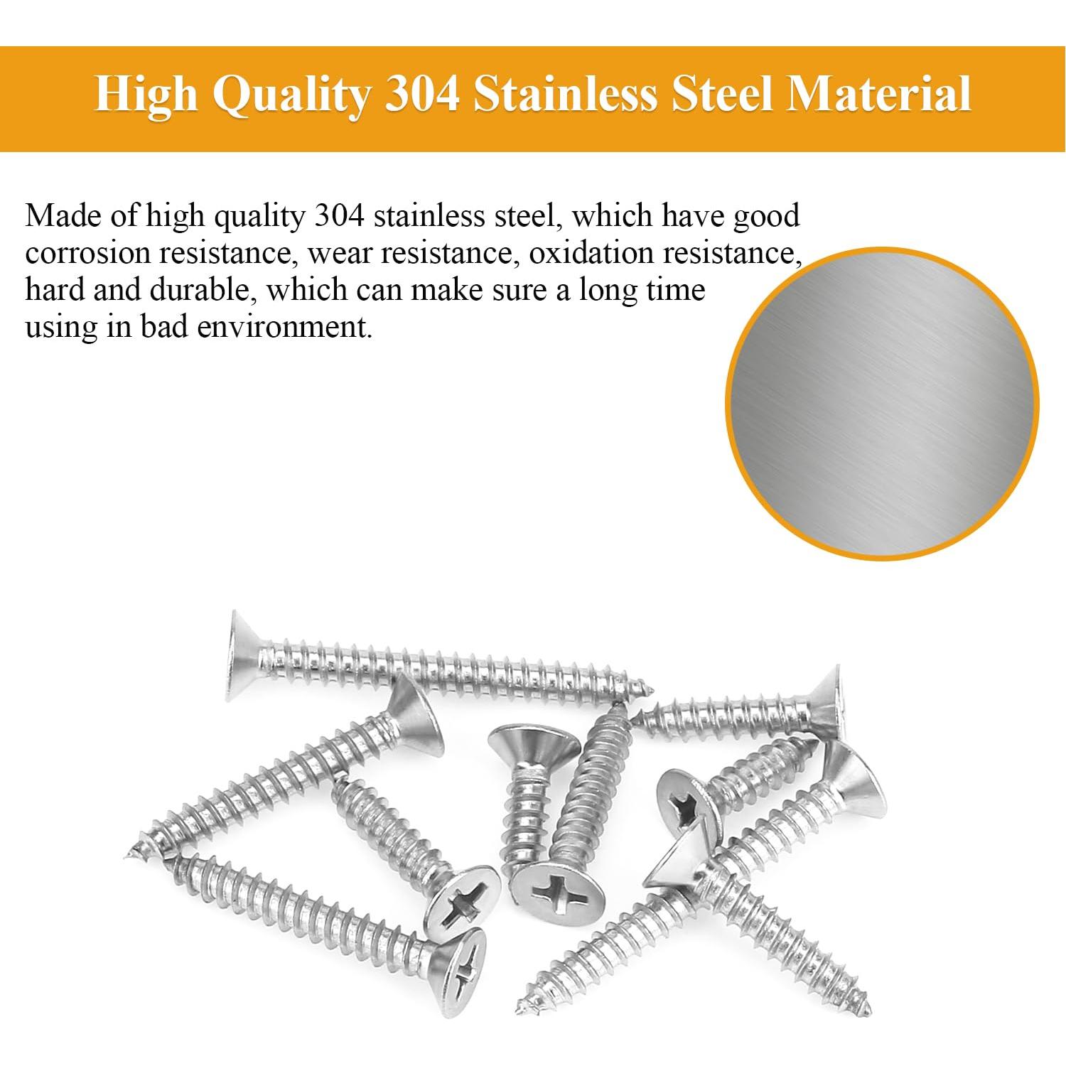 Juego de Tornillos de Madera Sutemribor 165 Piezas #6 Phillips