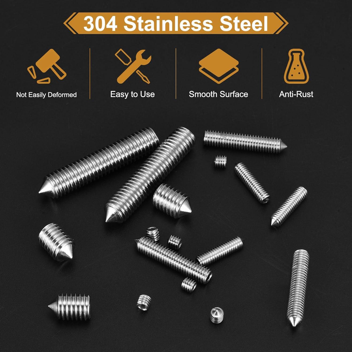 Juego de Tornillos Grub M6x12mm uxcell Acero Inoxidable 20Pcs