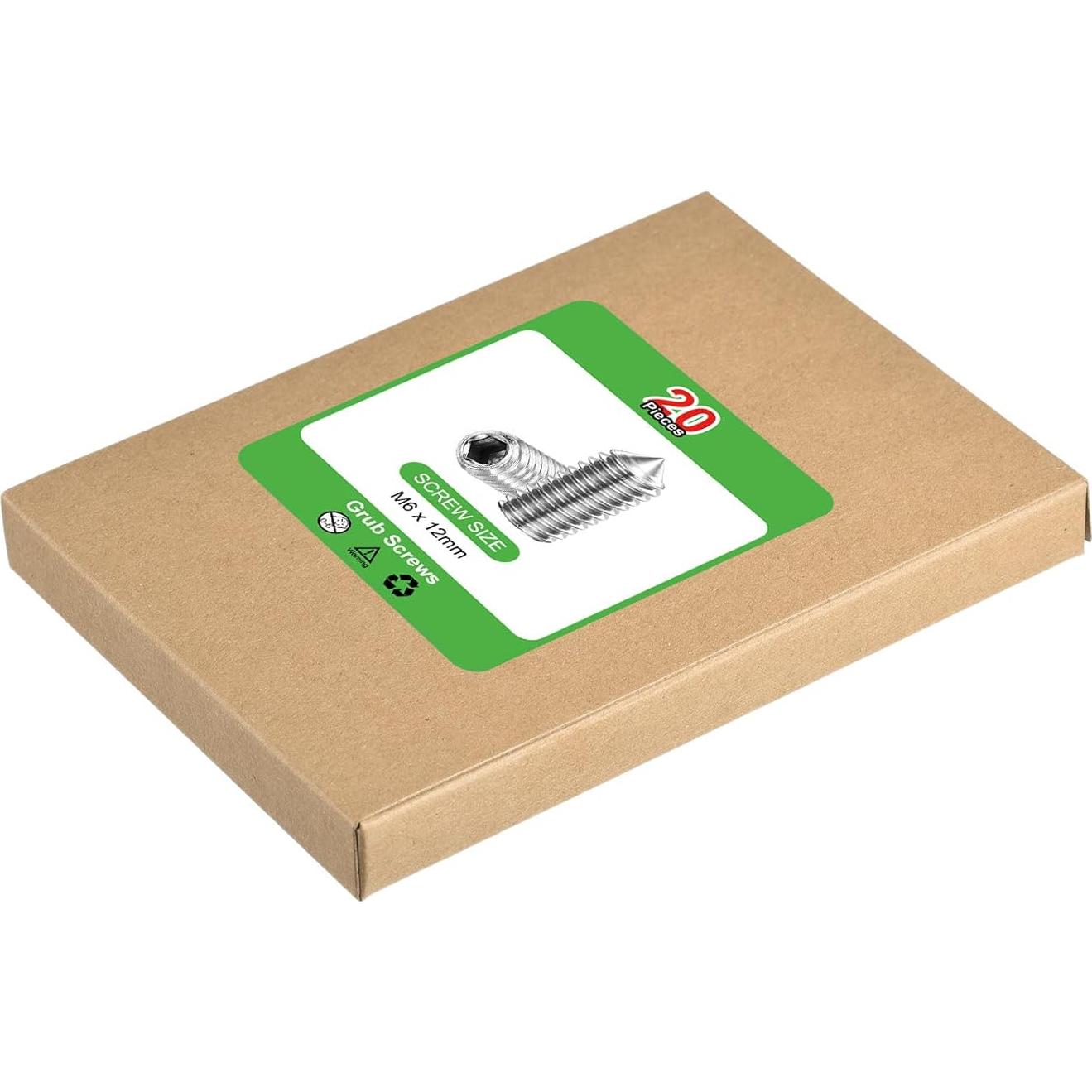 Juego de Tornillos Grub M6x12mm uxcell Acero Inoxidable 20Pcs