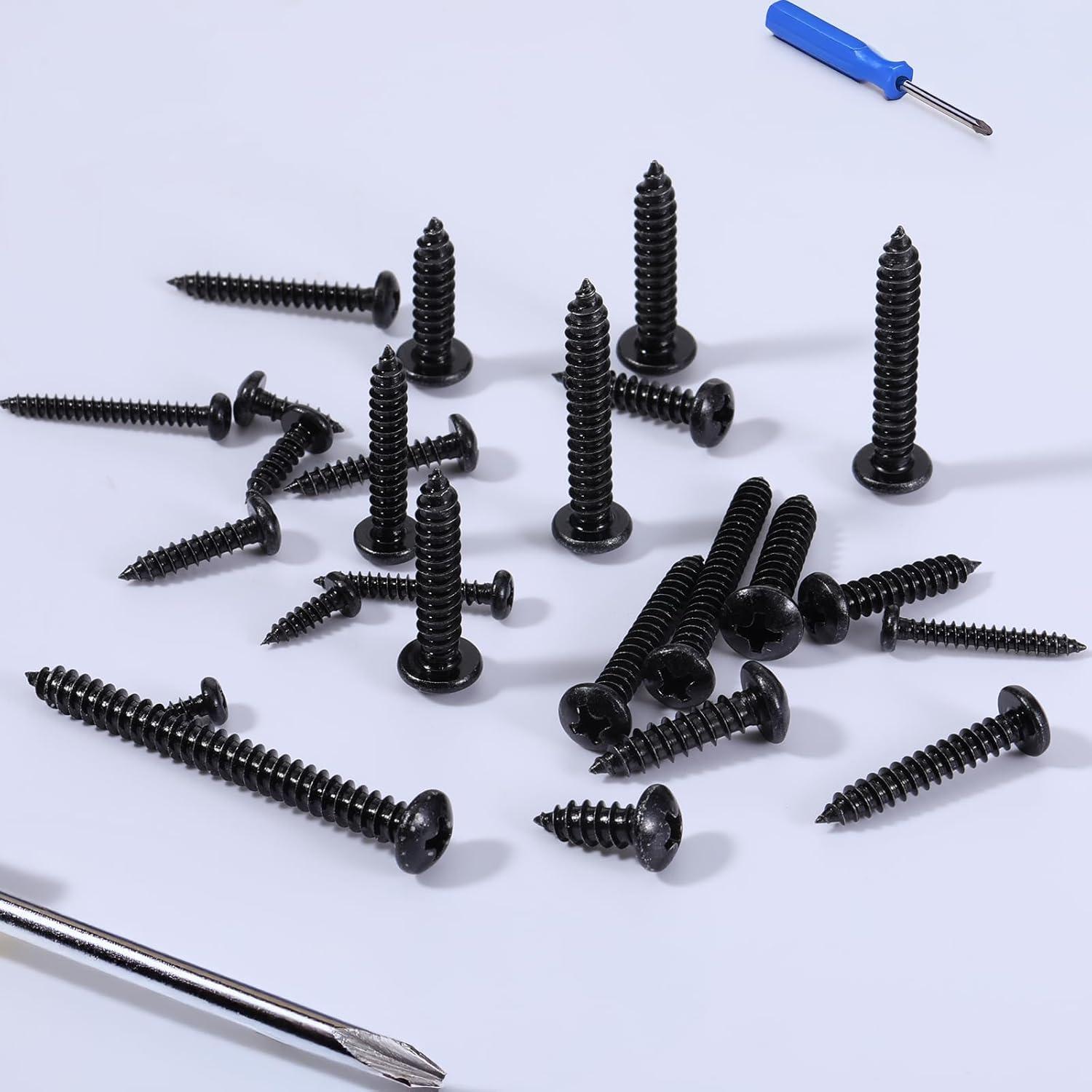 Kit de Tornillos de Madera COMNICO 460 Pcs Acero Inoxidable Negro