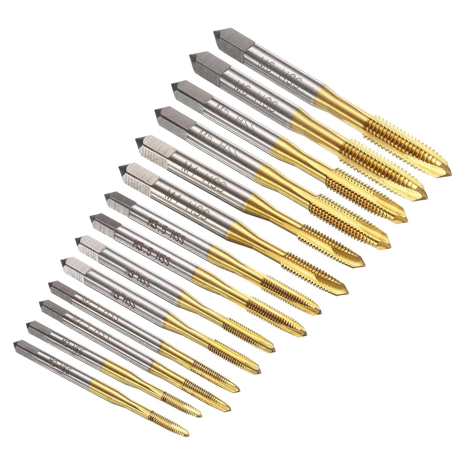 Juego de Brocas de Punta Espiral uxcell M2 a M6 Acero Rápido