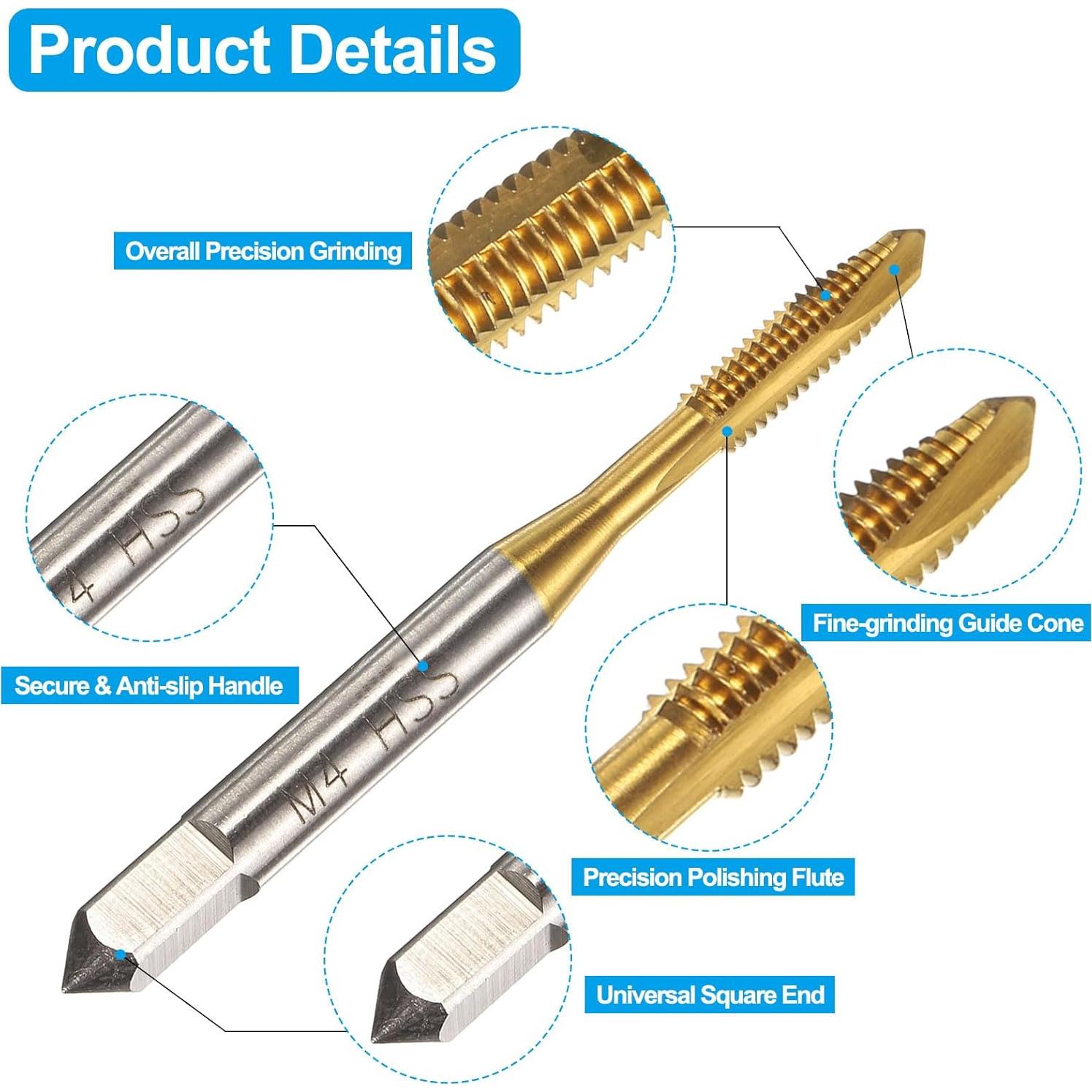 Juego de Brocas de Punta Espiral uxcell M2 a M6 Acero Rápido