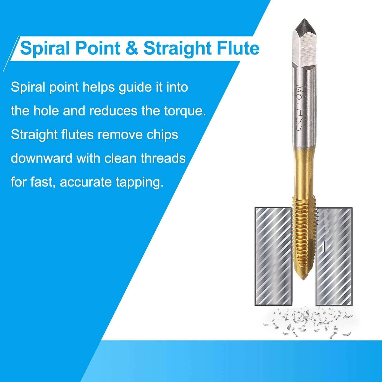 Juego de Brocas de Punta Espiral uxcell M2 a M6 Acero Rápido