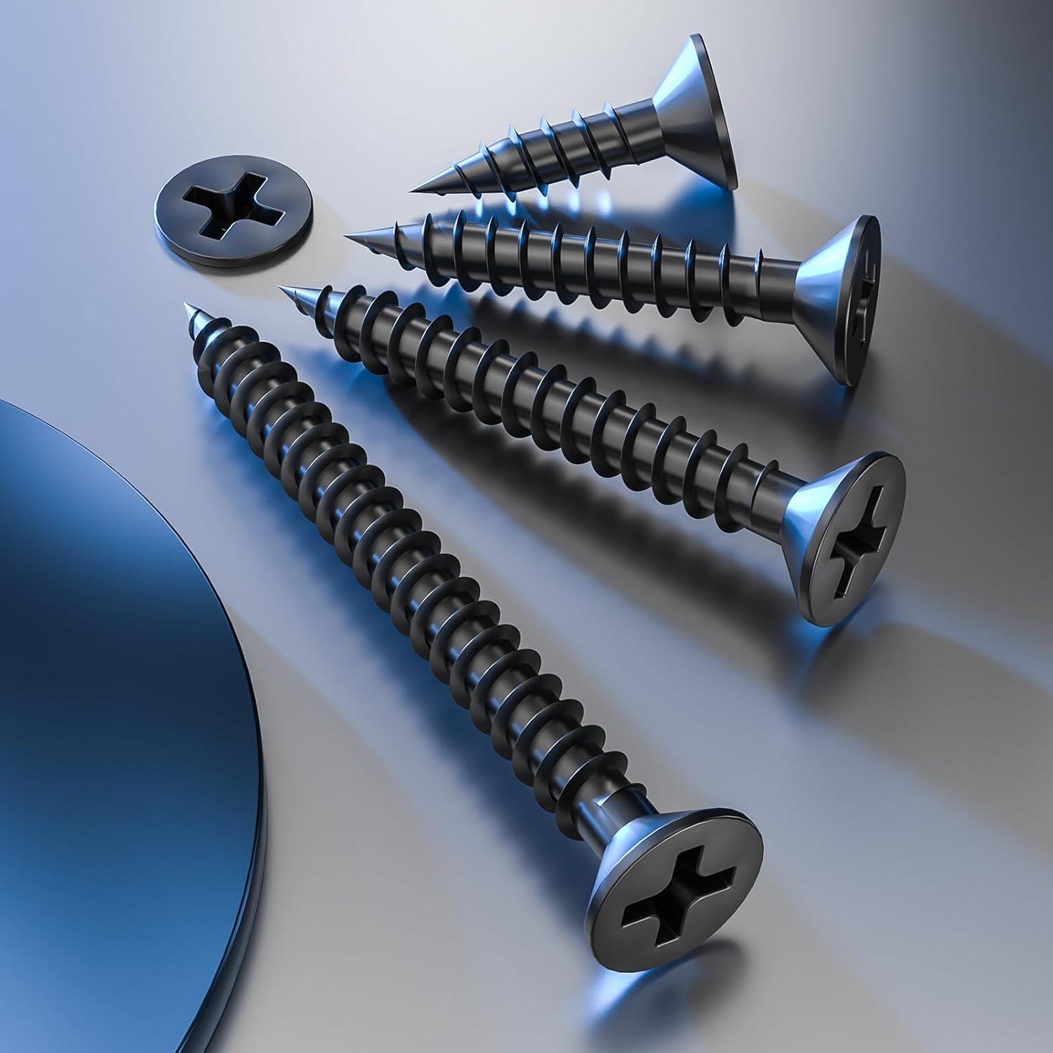 Tornillos de Madera Negro Wensilon 150 Pcs Autoperforantes