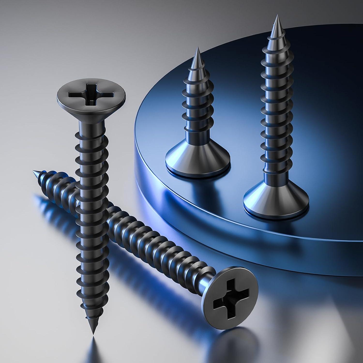 Tornillos de Madera Negro Wensilon 150 Pcs Autoperforantes