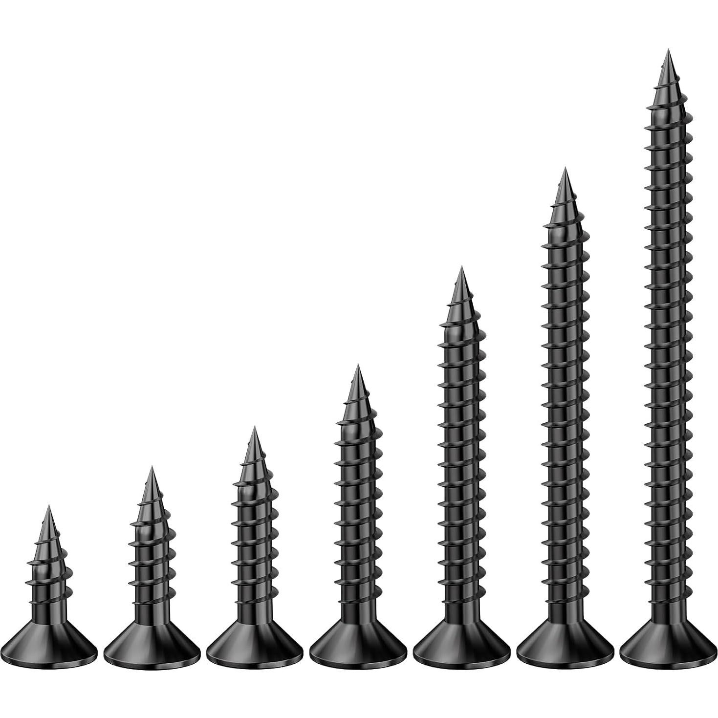 Tornillos de Madera Negro Wensilon 150 Pcs Autoperforantes