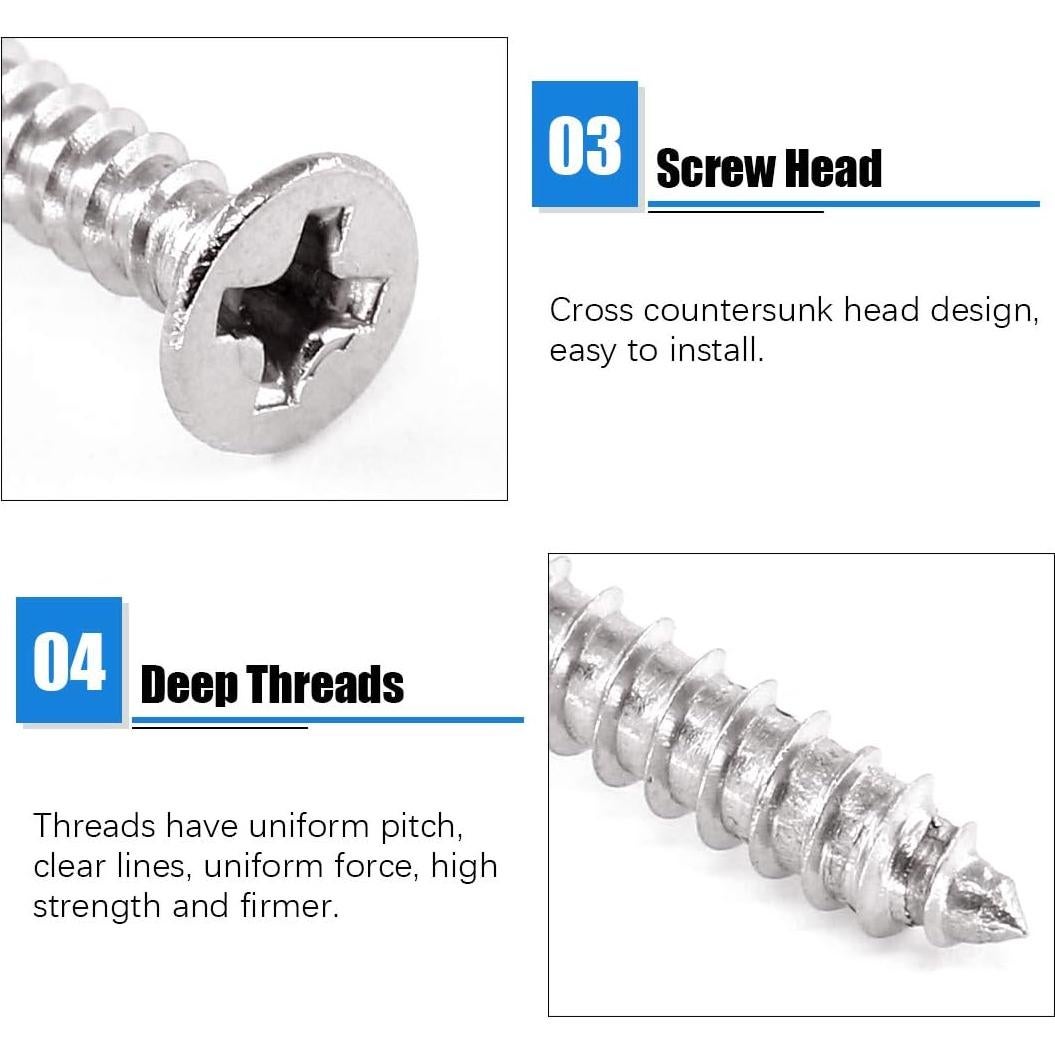 Glarks Soportes Planos Rectos Acero Inoxidable 80mm 20 Pcs