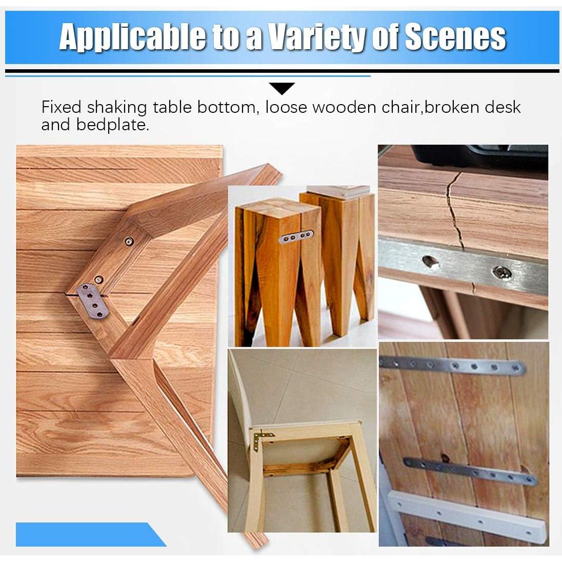 Glarks Soportes Planos Rectos Acero Inoxidable 80mm 20 Pcs