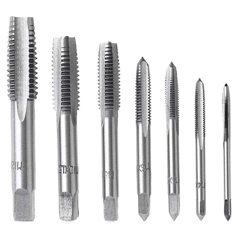 Juego de 7 Machos de Rosca Métrica QISF M3-M12 Acero