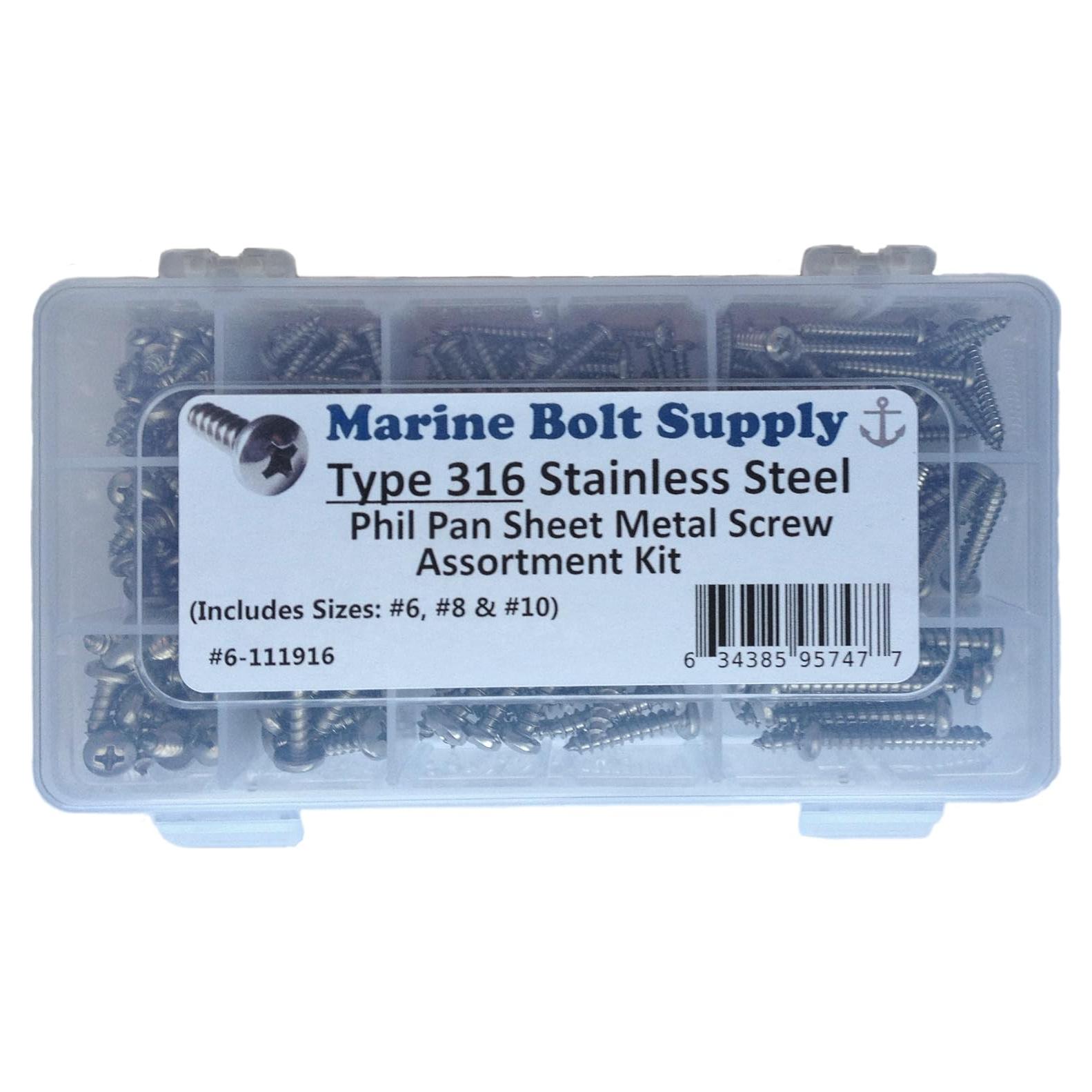 Kit de Tornillos de Metal para Hoja Phillips Marine Bolt 270 Pzas