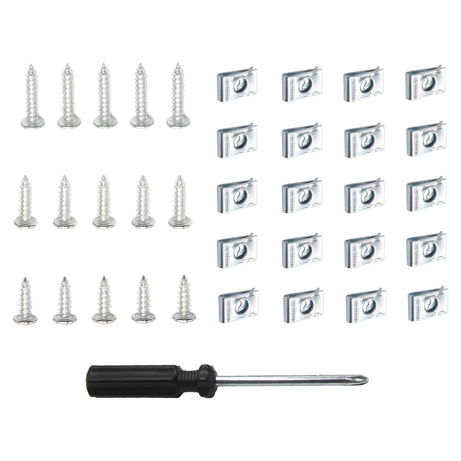 Juego de tornillos autorroscantes Greesp 4.8mm con clips U-Nut 30 piezas