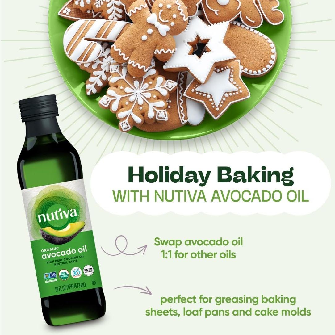 Aceite de Aguacate Orgánico Nutiva 473 ml 100% Puro Neutro