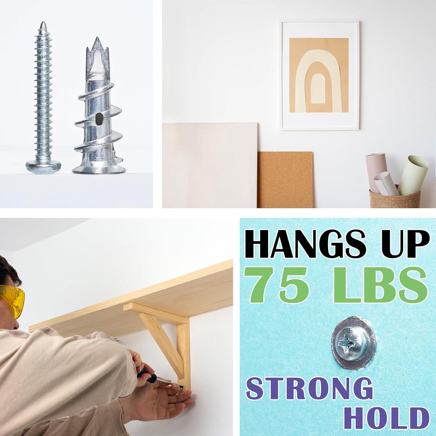 Anclajes de Yeso Autoperforantes Ansoon con Tornillos - 50 Piezas