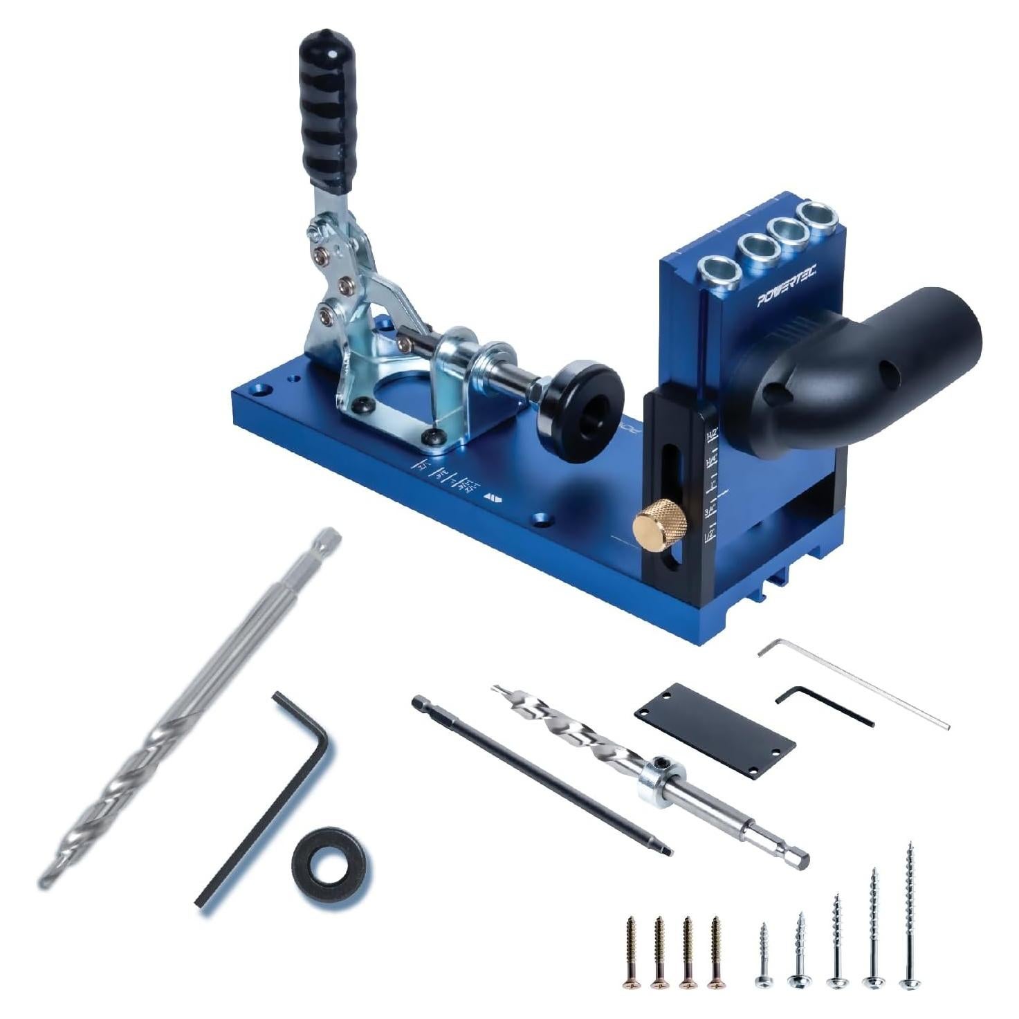 Kit Plantilla Agujeros Pocket POWERTEC + Broca 1/4" (0.64 cm)