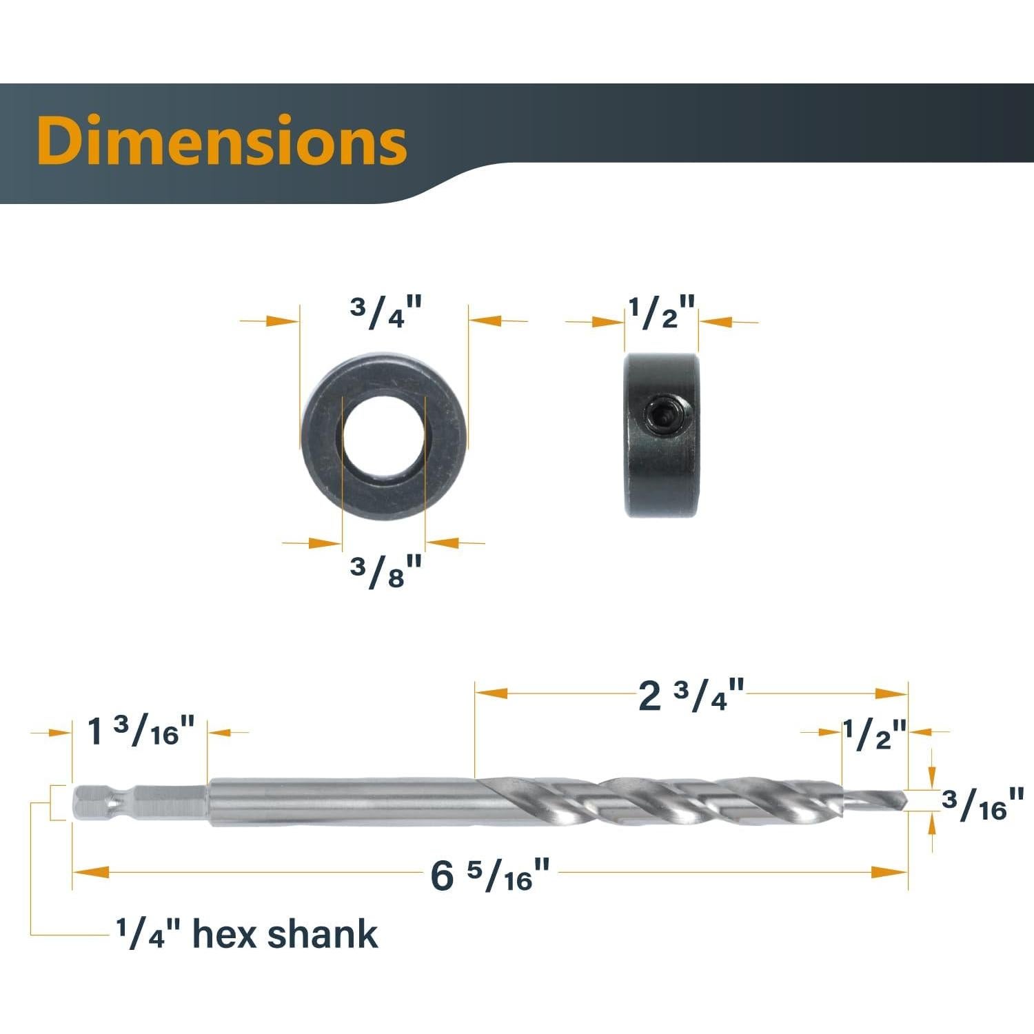 Kit Plantilla Agujeros Pocket POWERTEC + Broca 1/4" (0.64 cm)