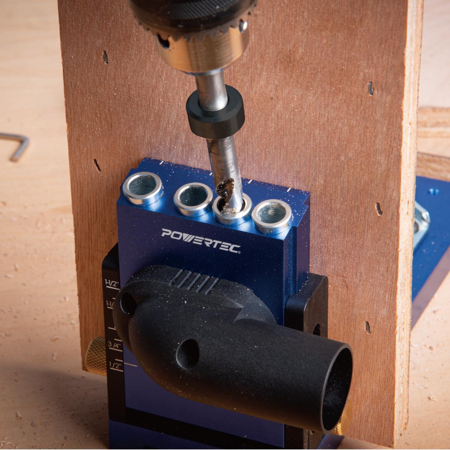 Kit Plantilla Agujeros Pocket POWERTEC + Broca 1/4" (0.64 cm)