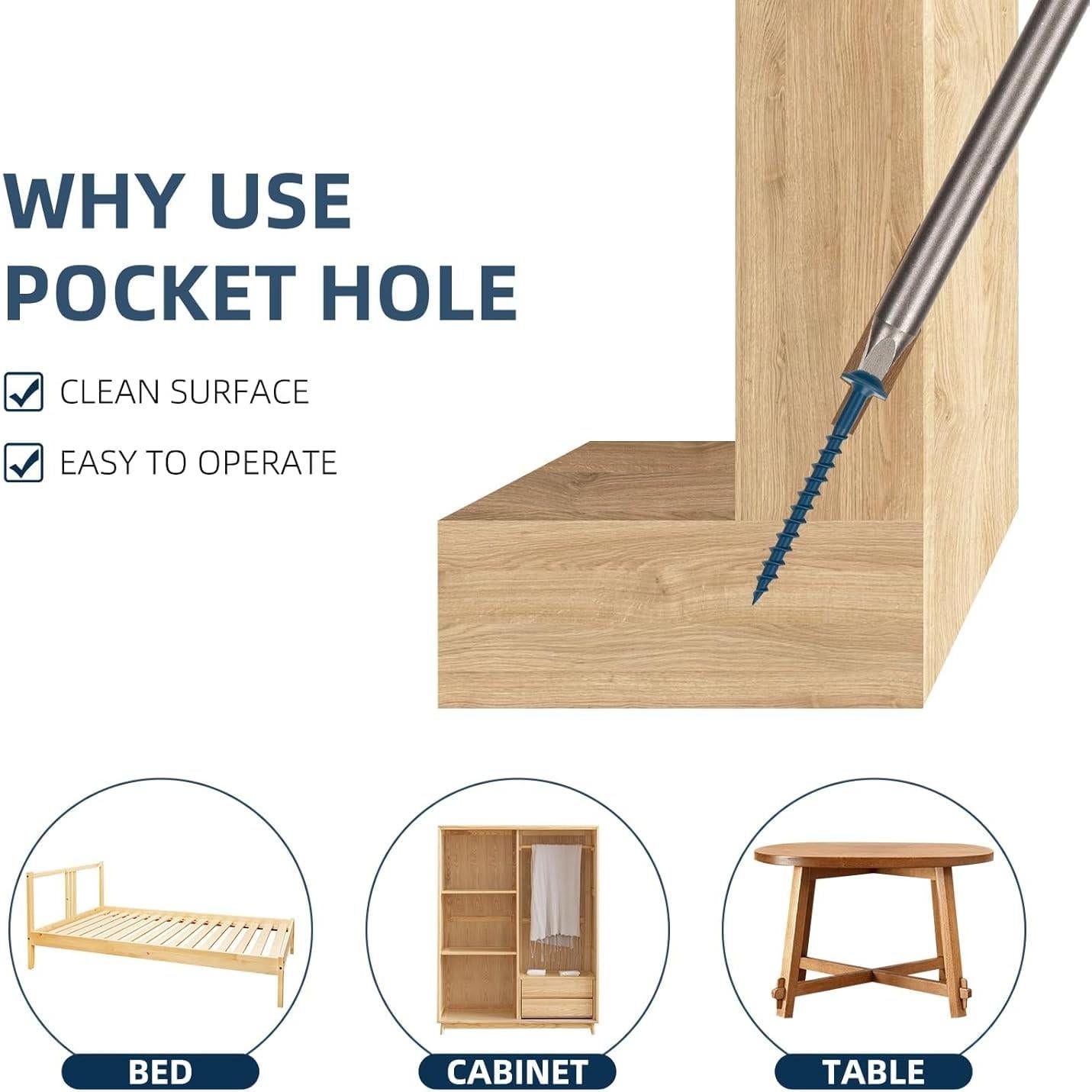 Tornillos de Agujero de Bolsillo WELLOCKS #8x32mm 500PCS Azul