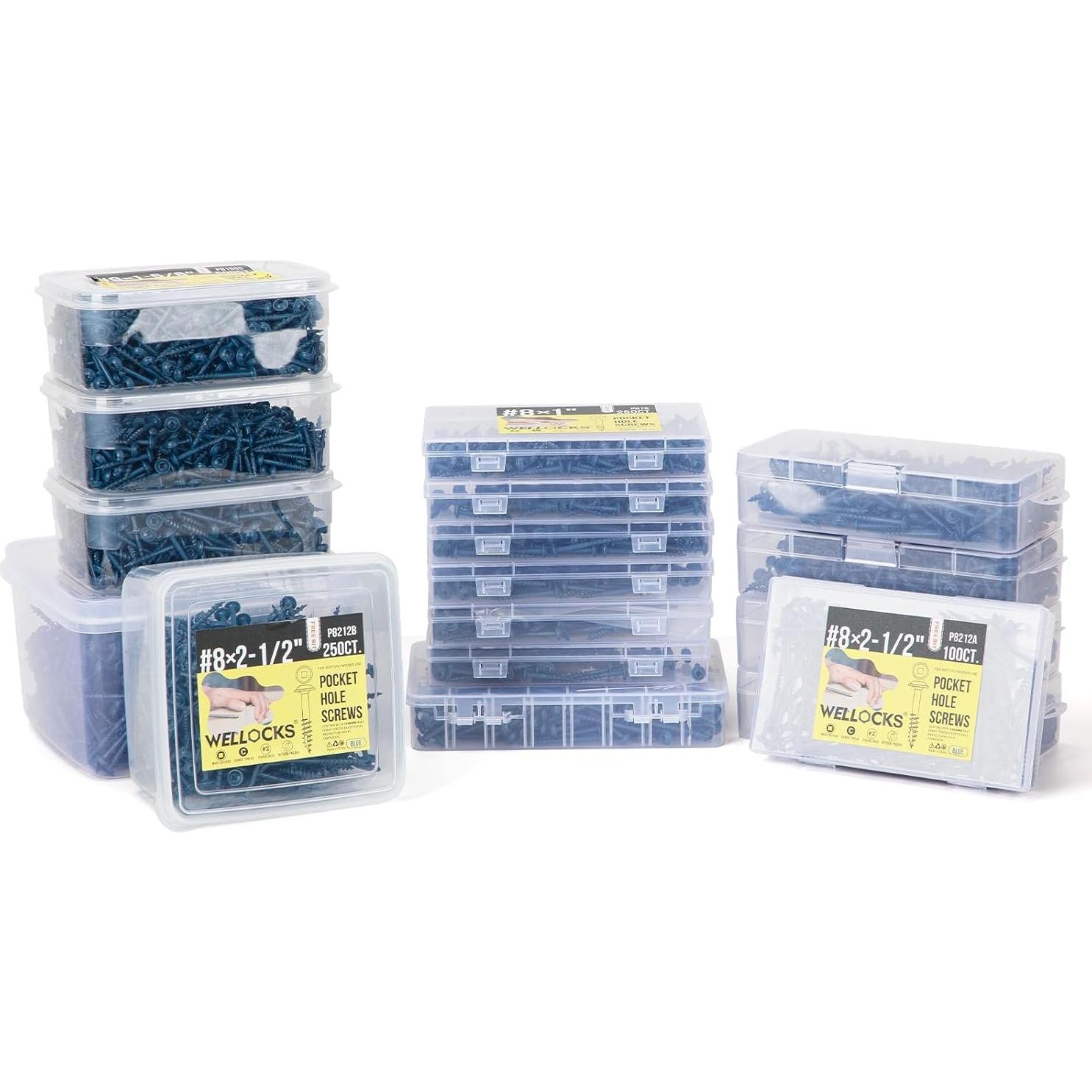 Tornillos de Agujero de Bolsillo WELLOCKS #8x32mm 500PCS Azul