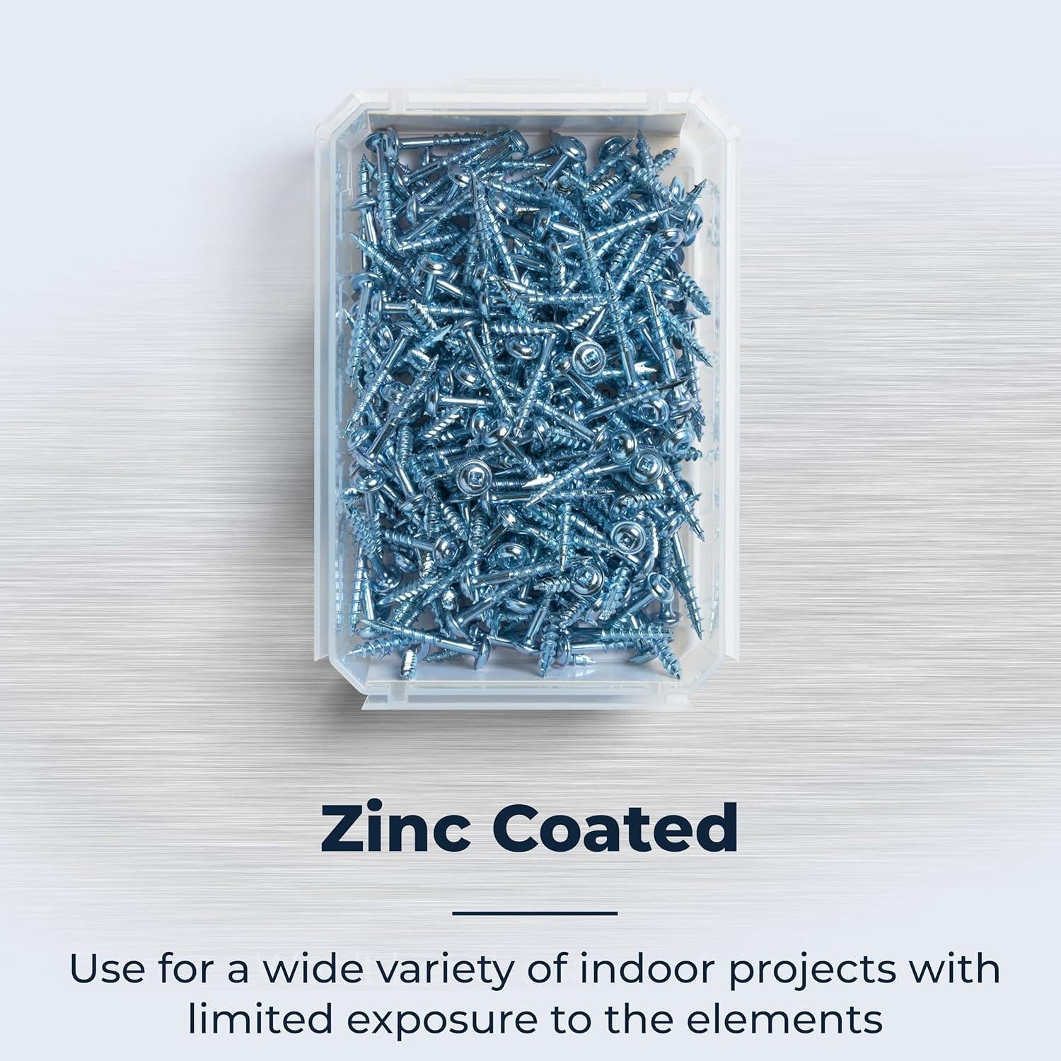 Tornillos de bolsillo Kreg SML-C125-250 Zinc 1.25" #8 - 250 unidades