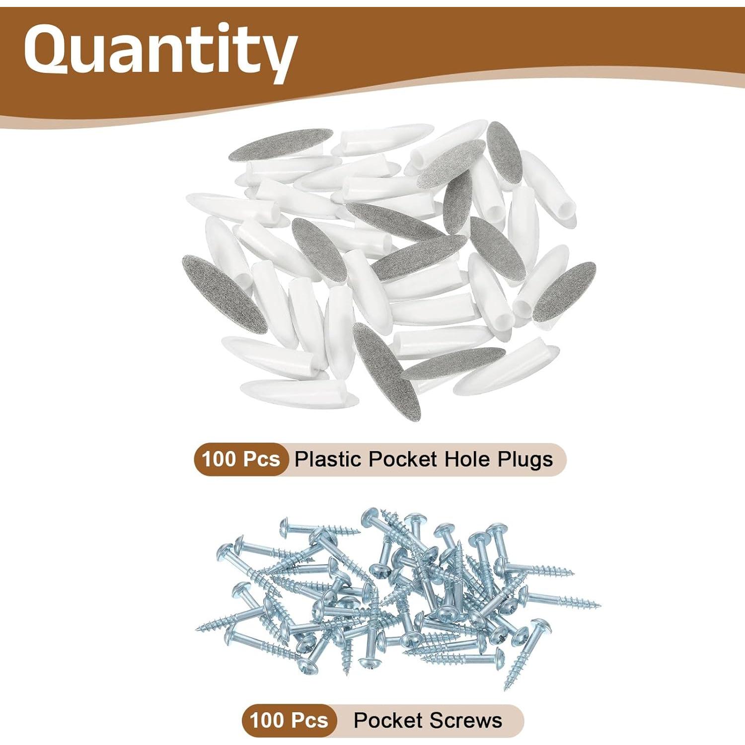 100 Tapones de Agujeros de Plástico uxcell 9mm con Tornillos