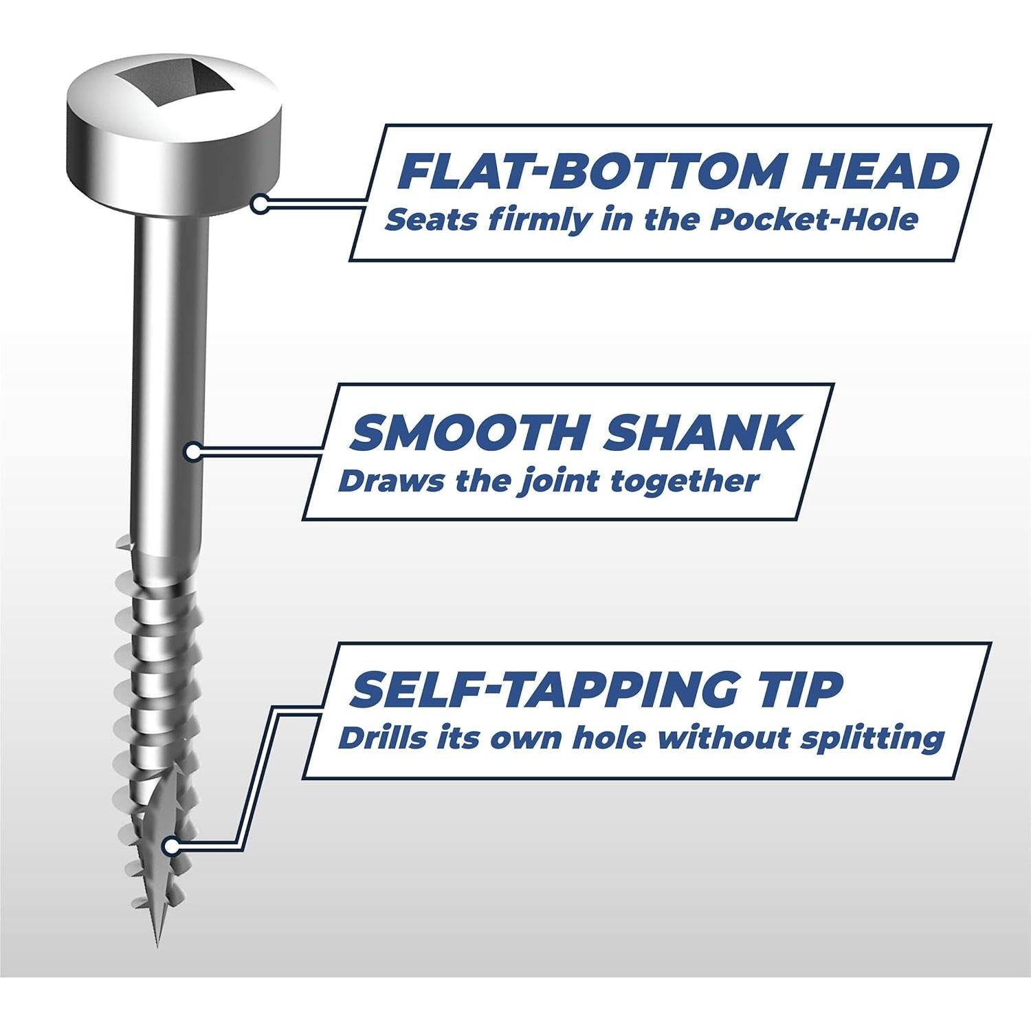 Tornillos de Agujero de Bolsillo Kreg 1.25" Zinc #6 (100 Unidades)