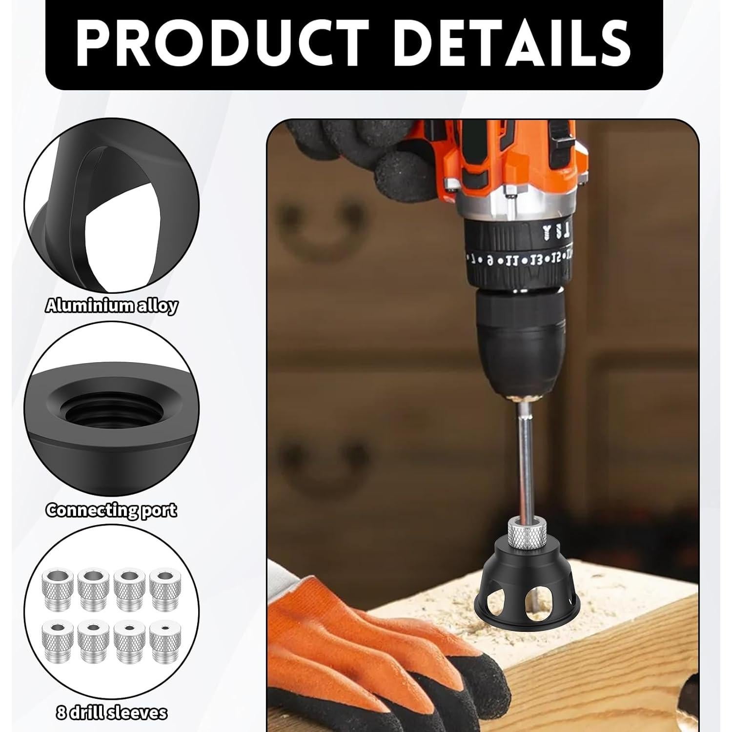 Jig de Perforación Vertical SHASUXTING con 8 Manguitos 3-10mm