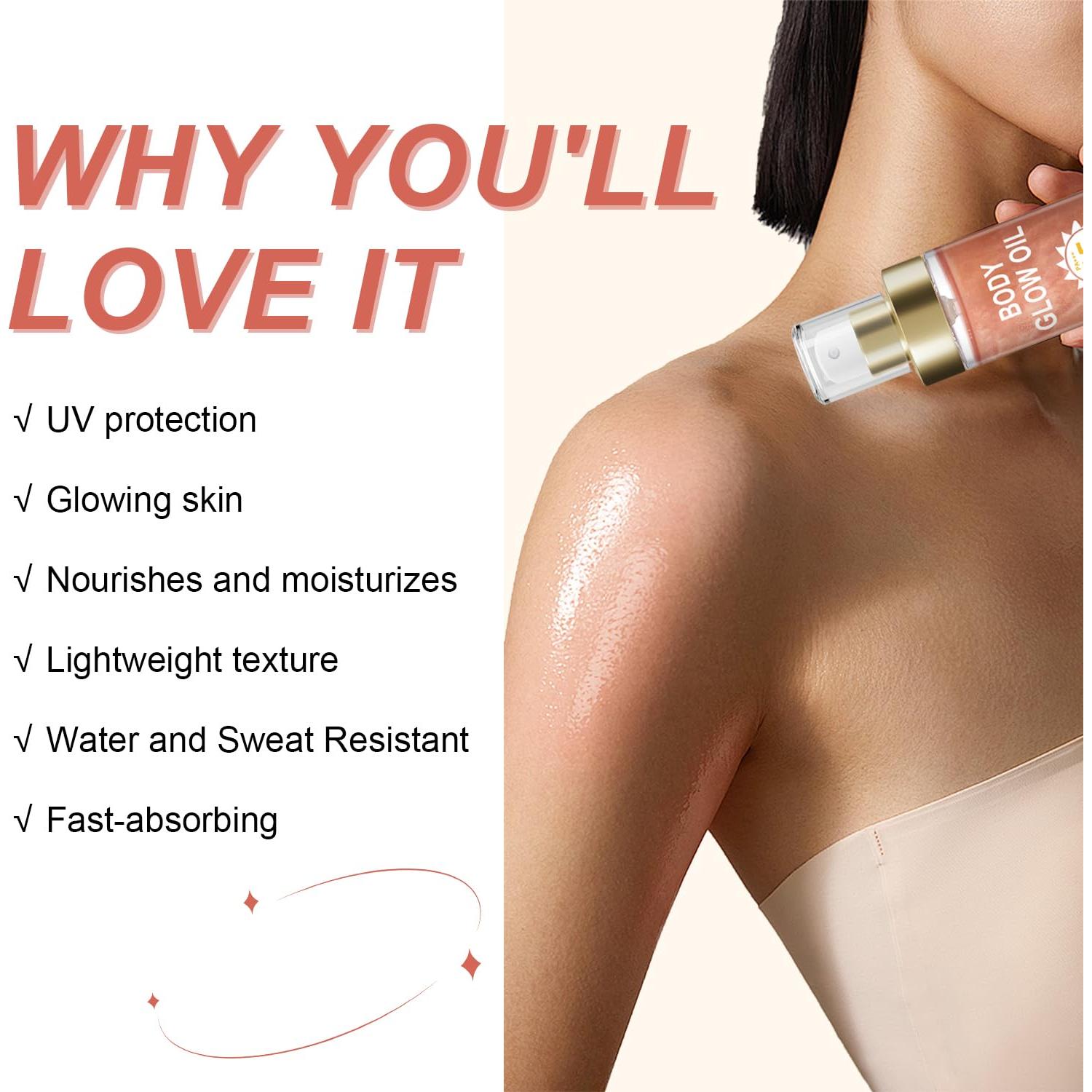 Aceite Brillante Corporal GADMLURY SPF 45 110 ml Rosa