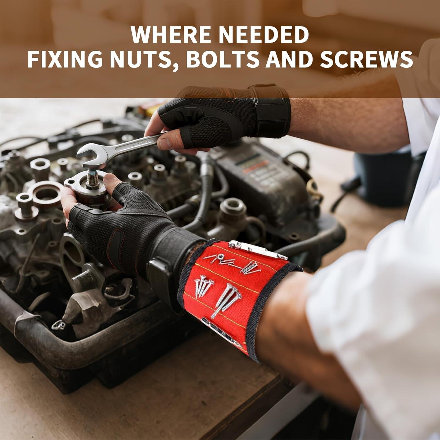 Paquete de 2 Pulseras Magnéticas EGGLION para Herramientas