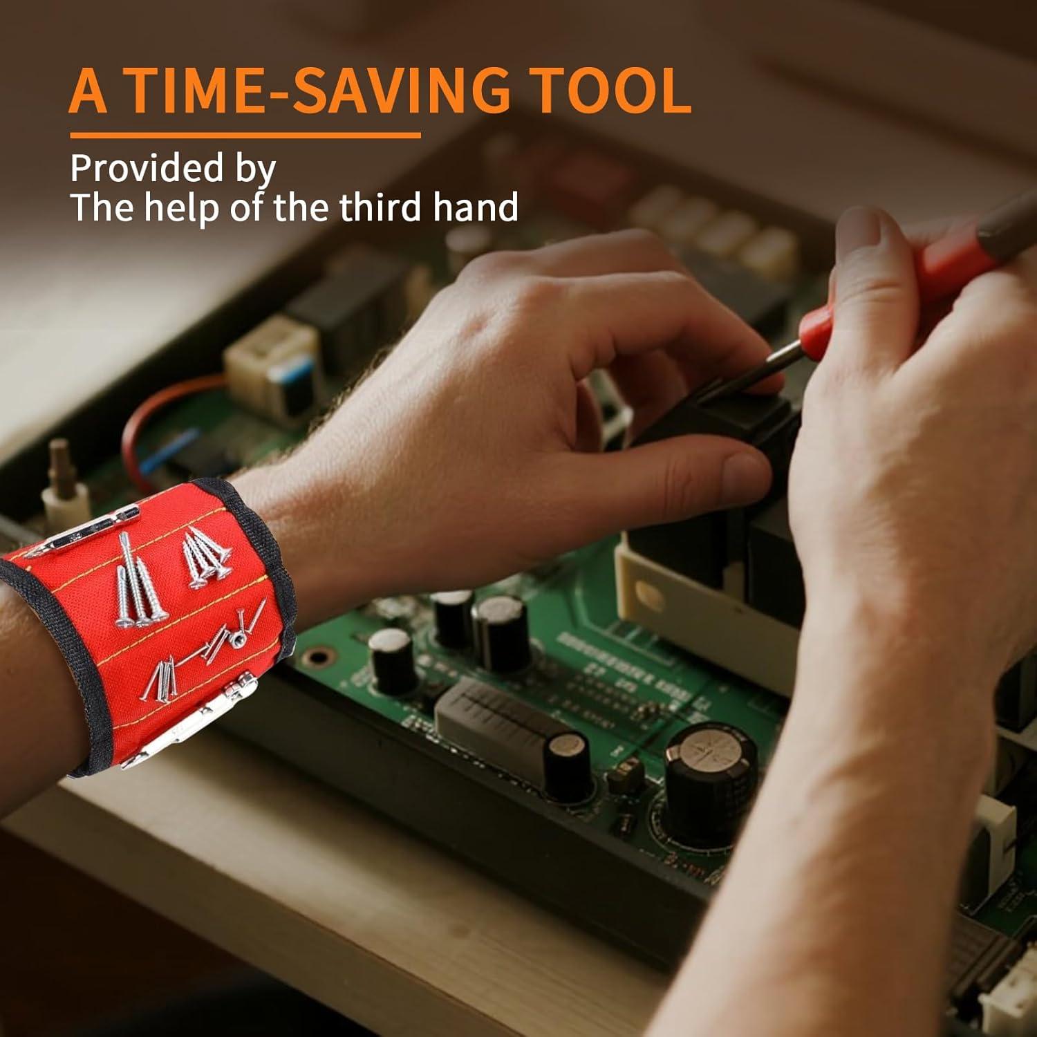 Paquete de 2 Pulseras Magnéticas EGGLION para Herramientas