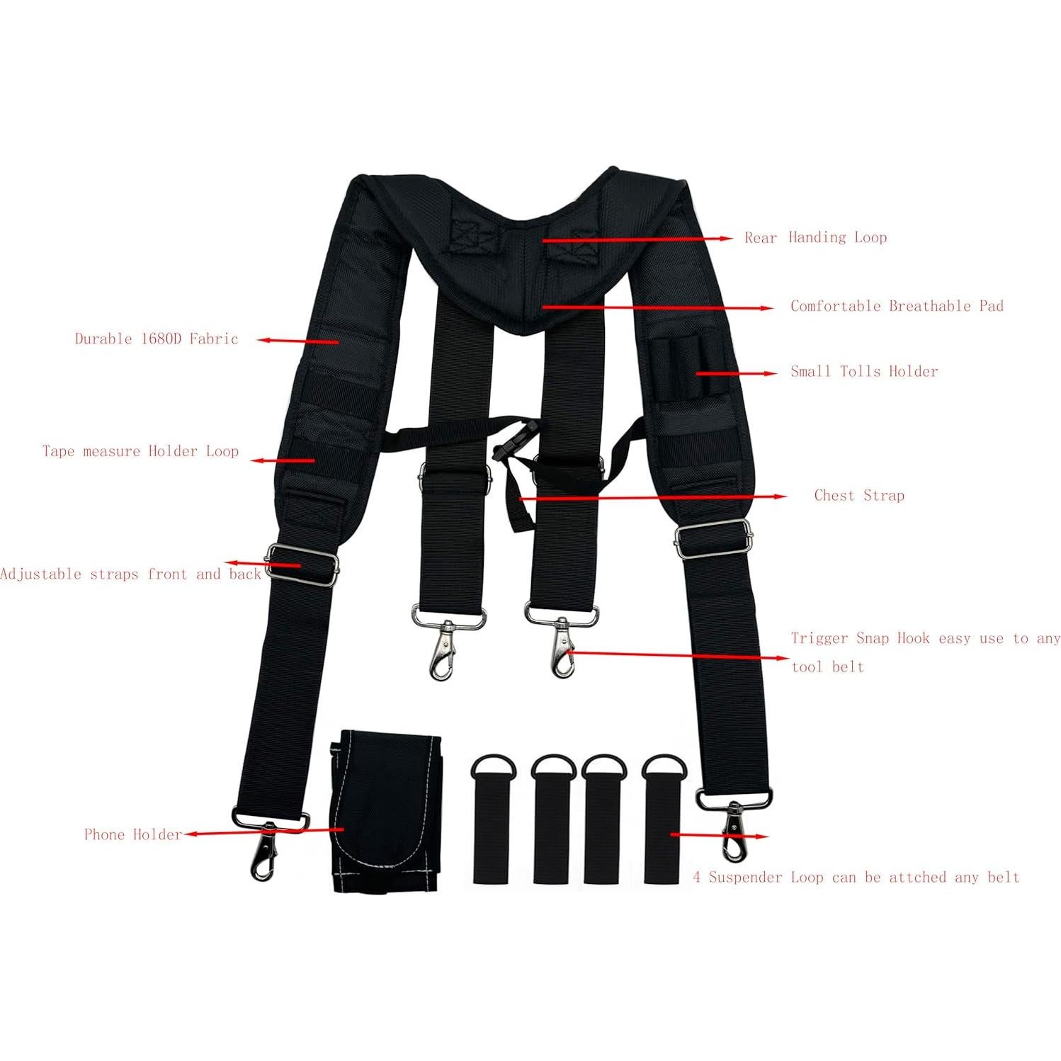 Suspensorio de Cinturón de Herramientas Infithvac Negro 4 Puntos