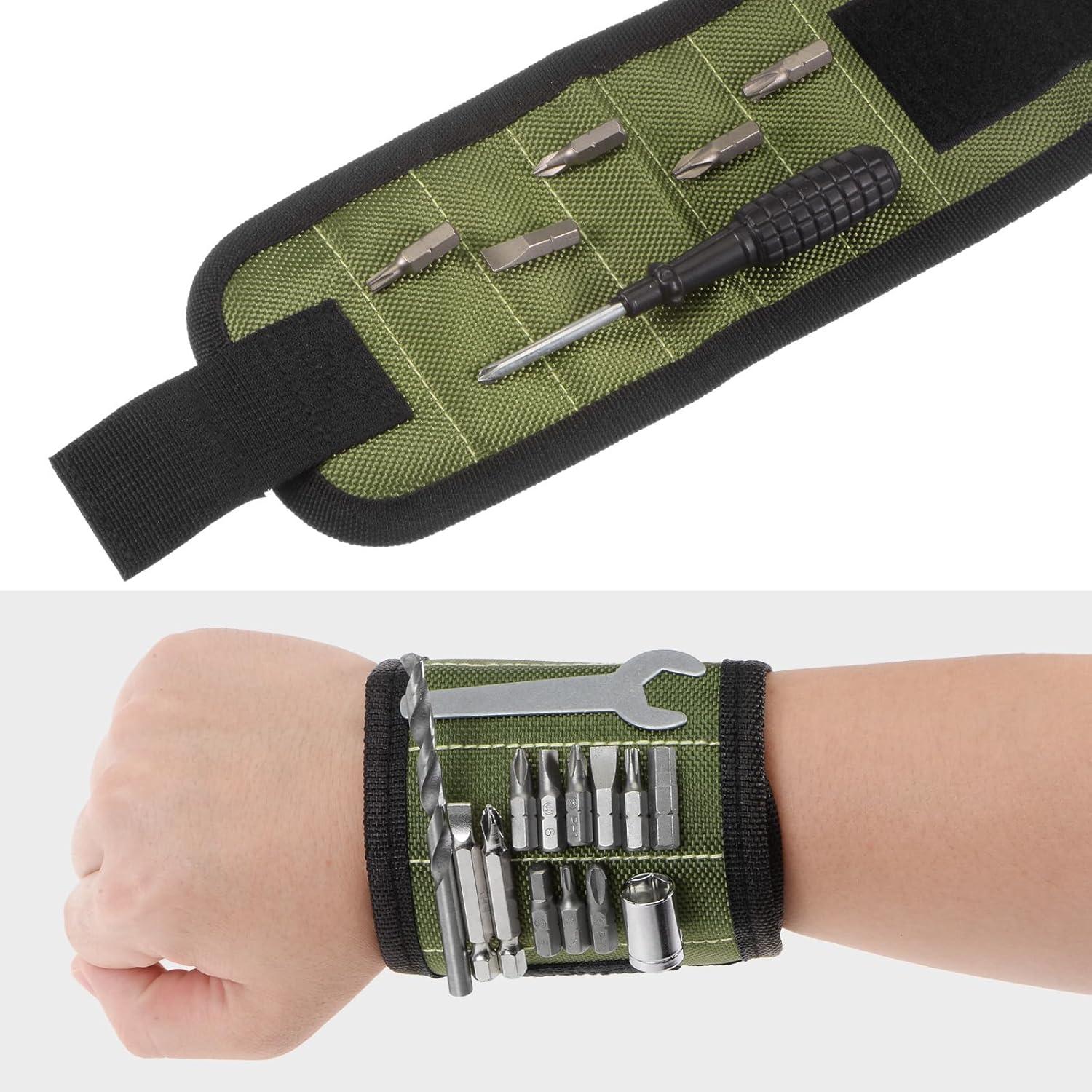 Pulsera Magnética HARFINGTON de Nylon con 15 Imánes Verde Oscuro