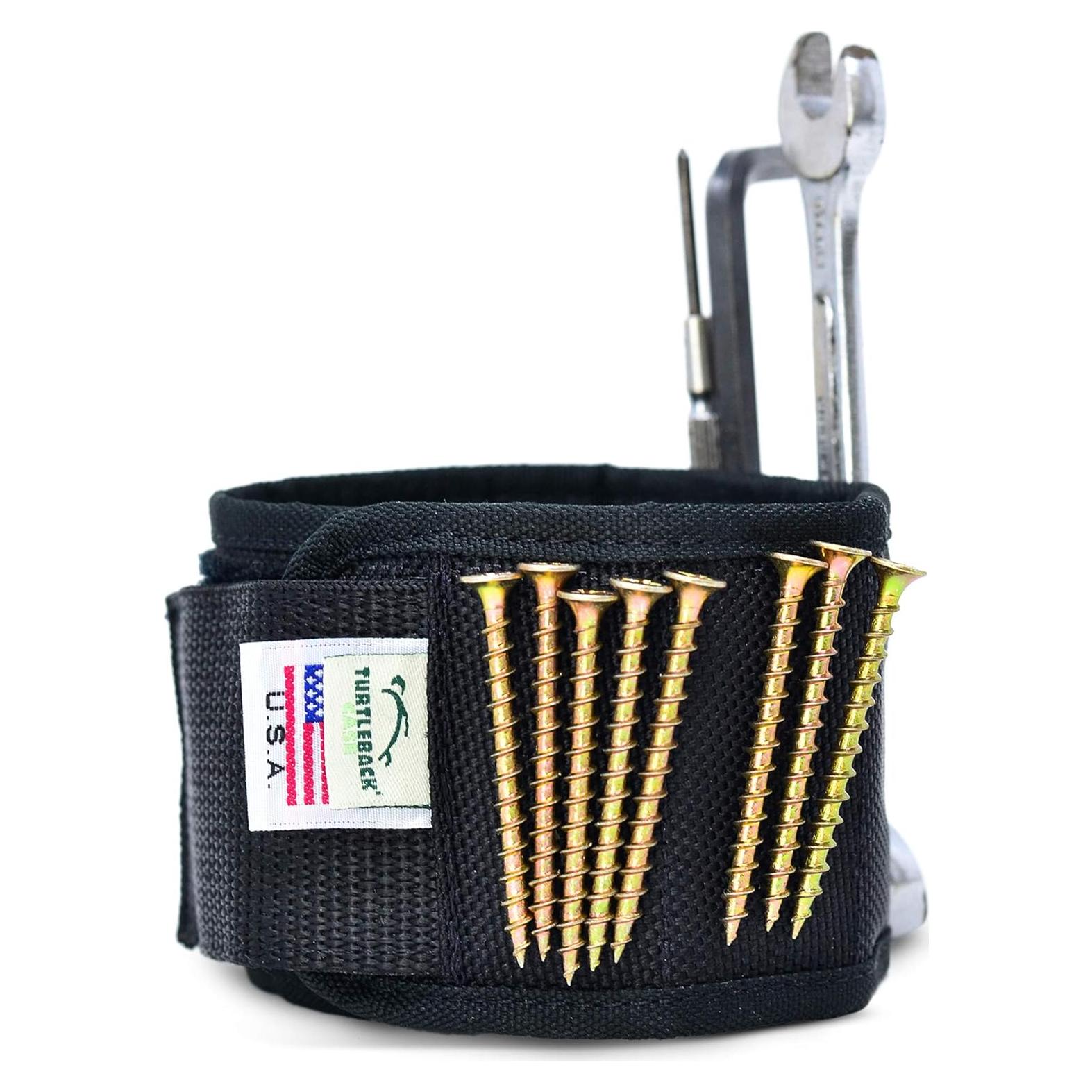 Banda Magnética de Muñeca Turtleback - Ajustable, Nylon, Negro