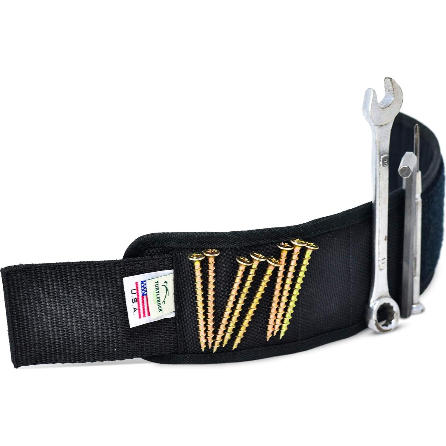 Banda Magnética de Muñeca Turtleback - Ajustable, Nylon, Negro