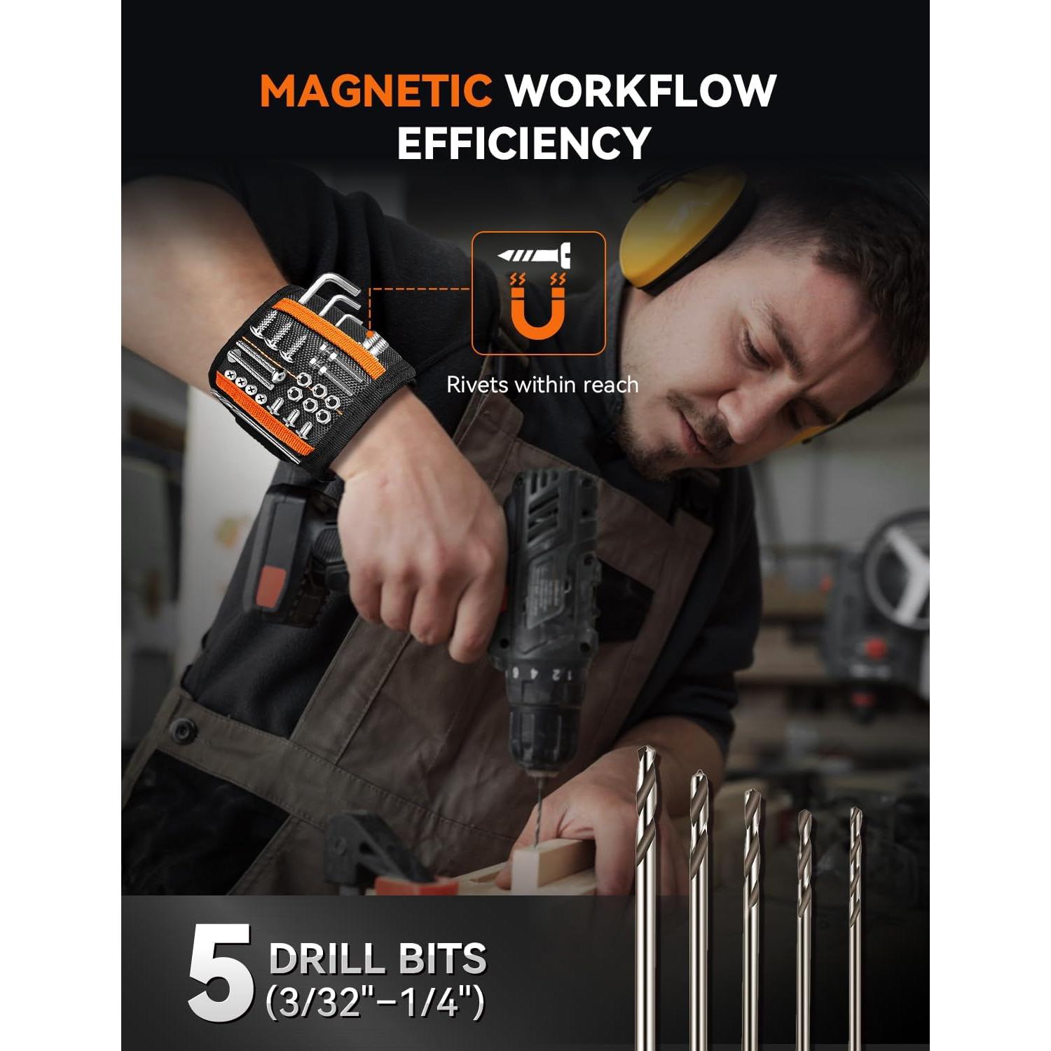 Kit de Remachadora Profesional AUTOWN AR-GK71 con 5 Brocas y Pulsera Magnética