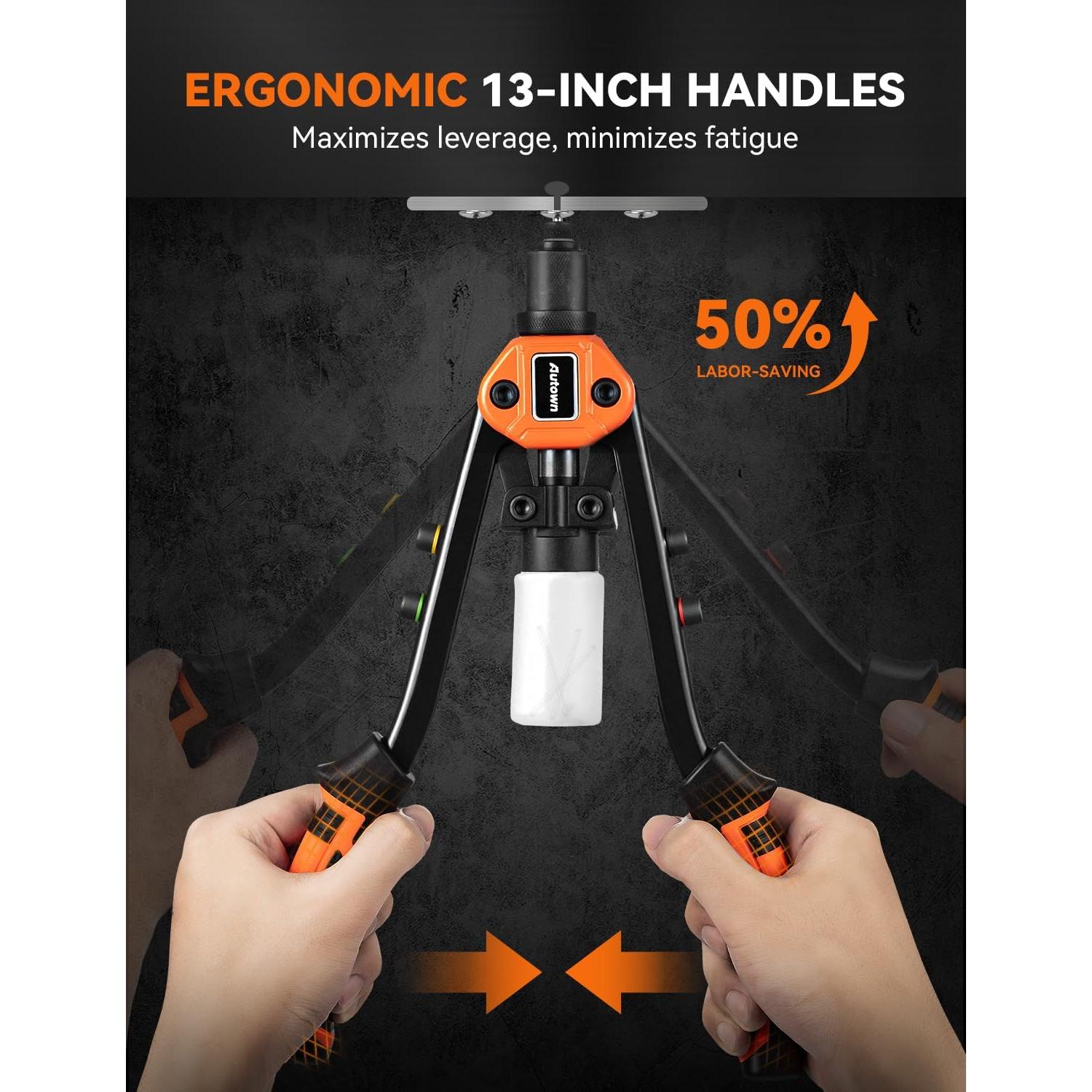 Kit de Remachadora Profesional AUTOWN AR-GK71 con 5 Brocas y Pulsera Magnética