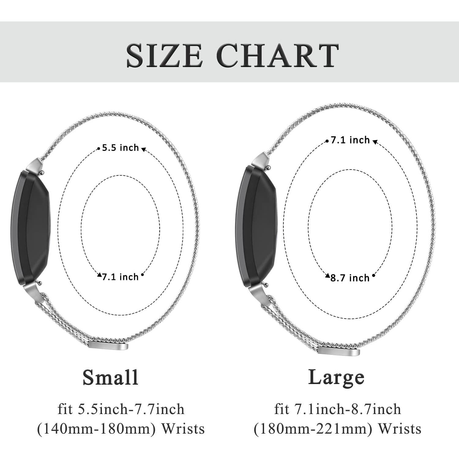 Correa de Acero Inoxidable Vanjua para Fitbit Inspire 2 - Grande, Plata