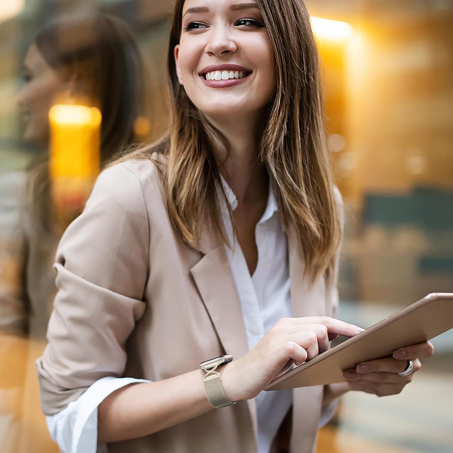Correa de Metal Dirrelo para Apple Watch 38-44mm Mujeres
