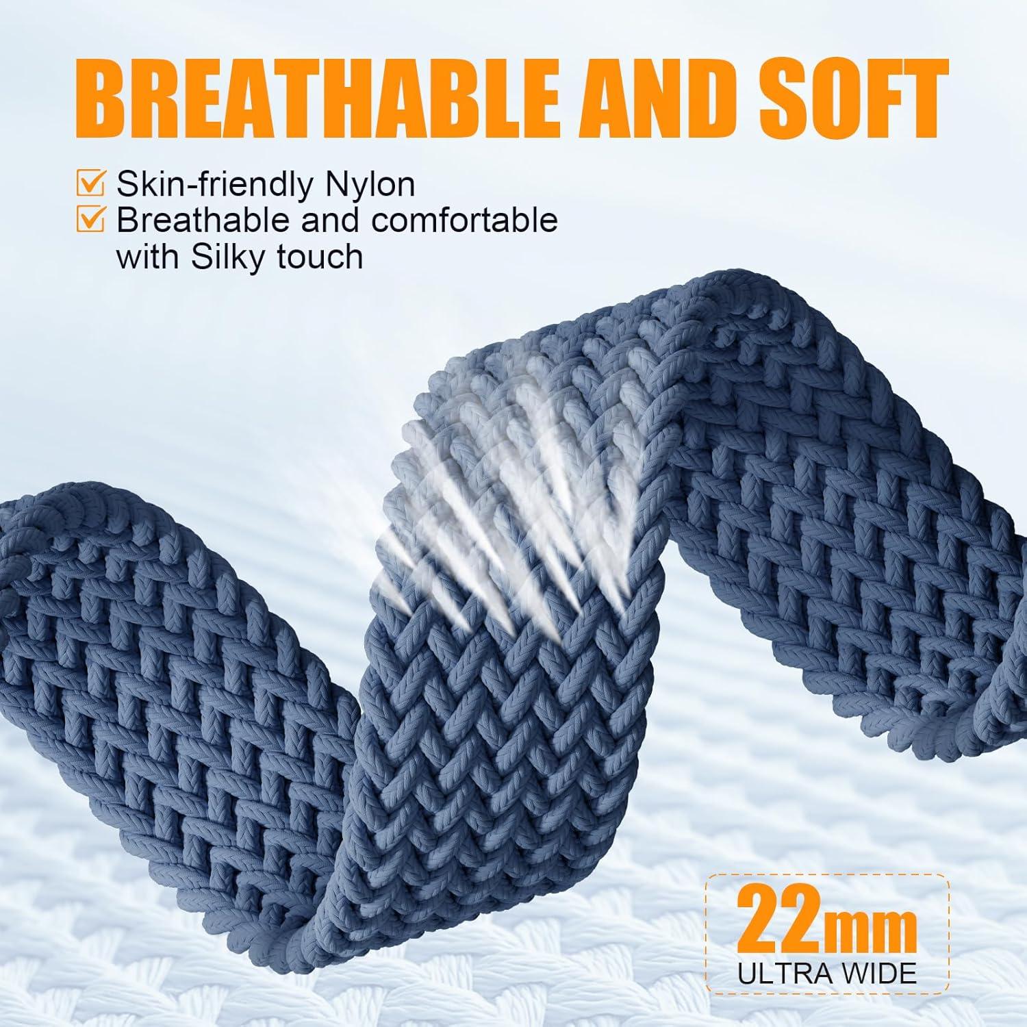 Banda Elástica Trenzada Nylon Magnética para Apple Watch 49mm-38mm