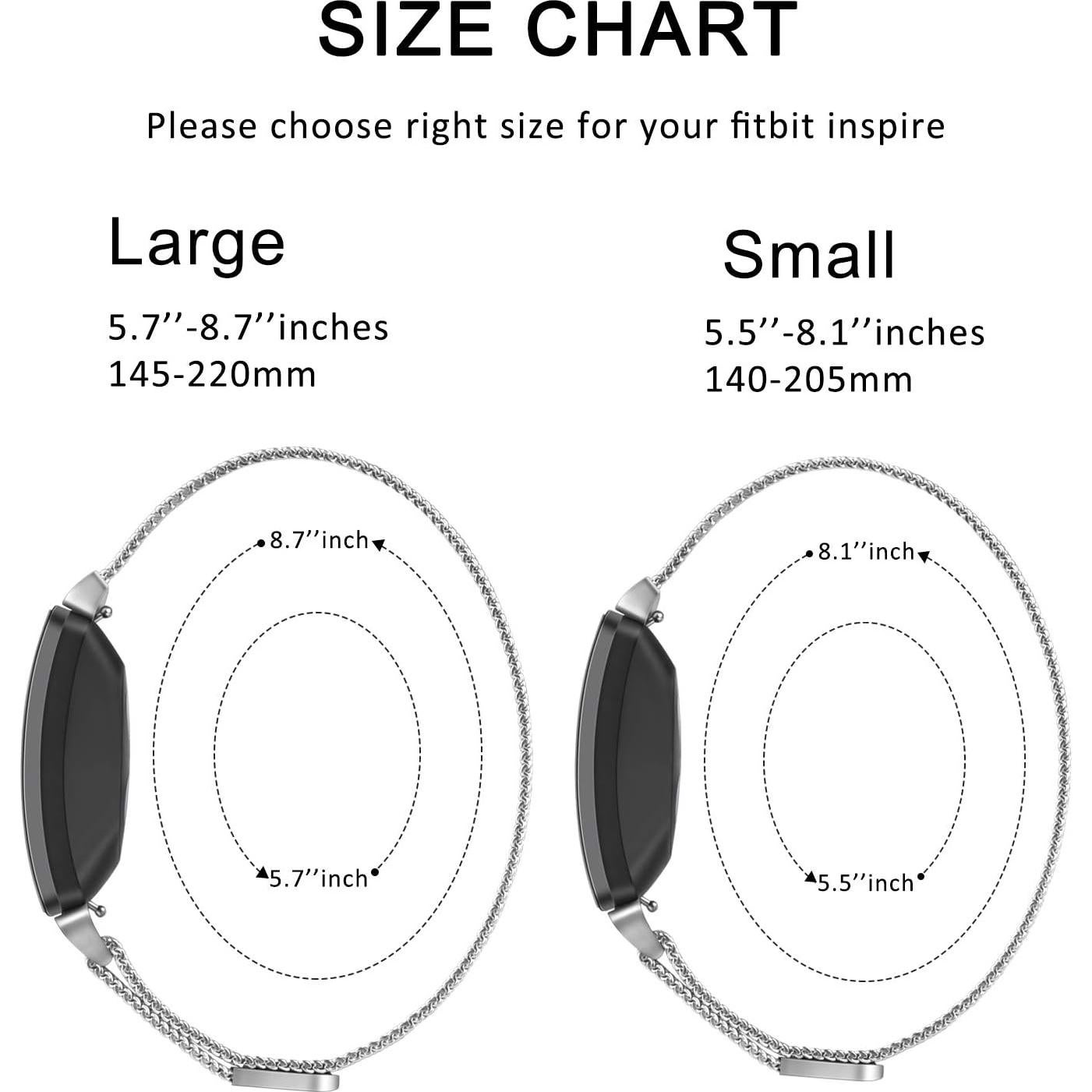 Brazalete Amzpas de Acero Inoxidable para Fitbit Inspire 2/HR