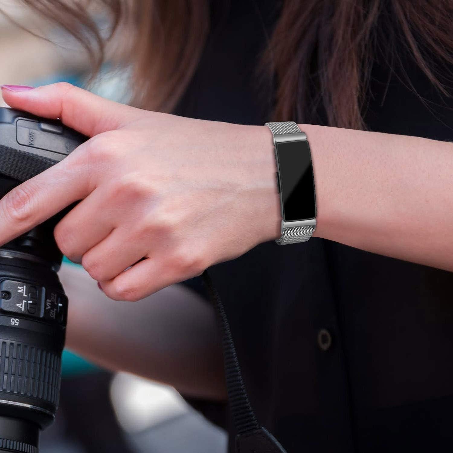 Brazalete Amzpas de Acero Inoxidable para Fitbit Inspire 2/HR