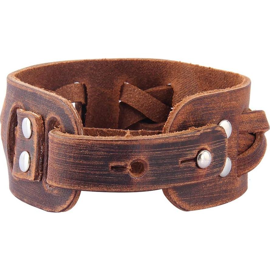 Pulsera de Cuero Trenzada GelConnie Ajustable para Hombres y Mujeres